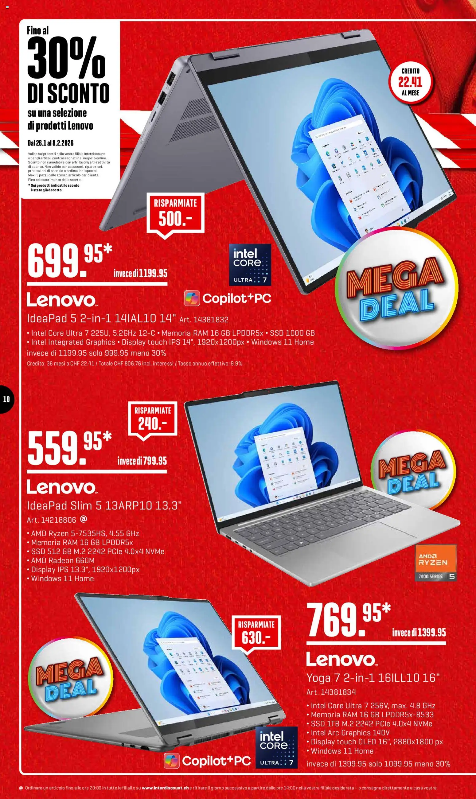 Interdiscount Aktionen IT – gültig ab 26.01.2026 | Seite: 10 | Produkte: Lenovo