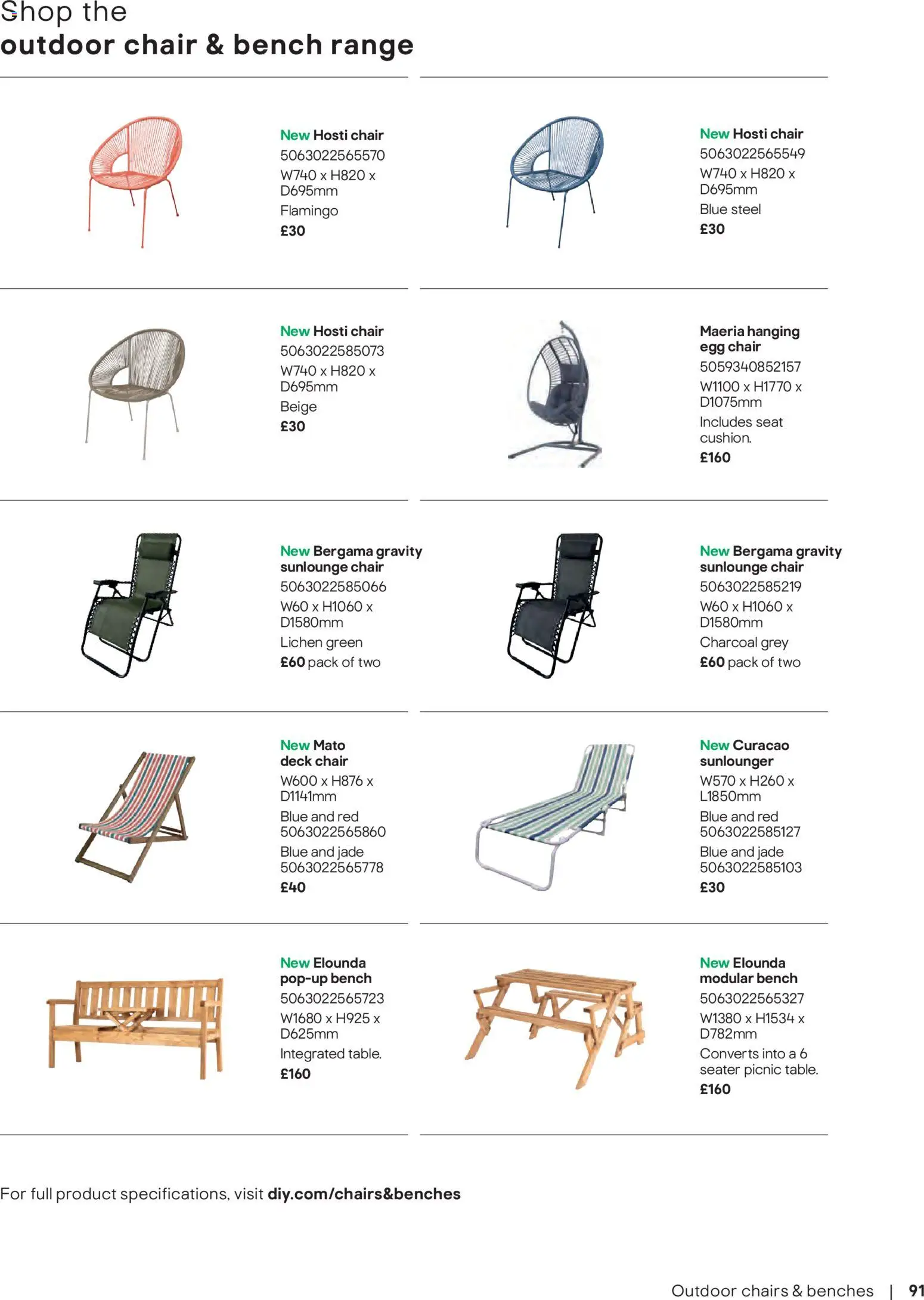 {H1} | Page: 91 | Products: Deck chair, Chair