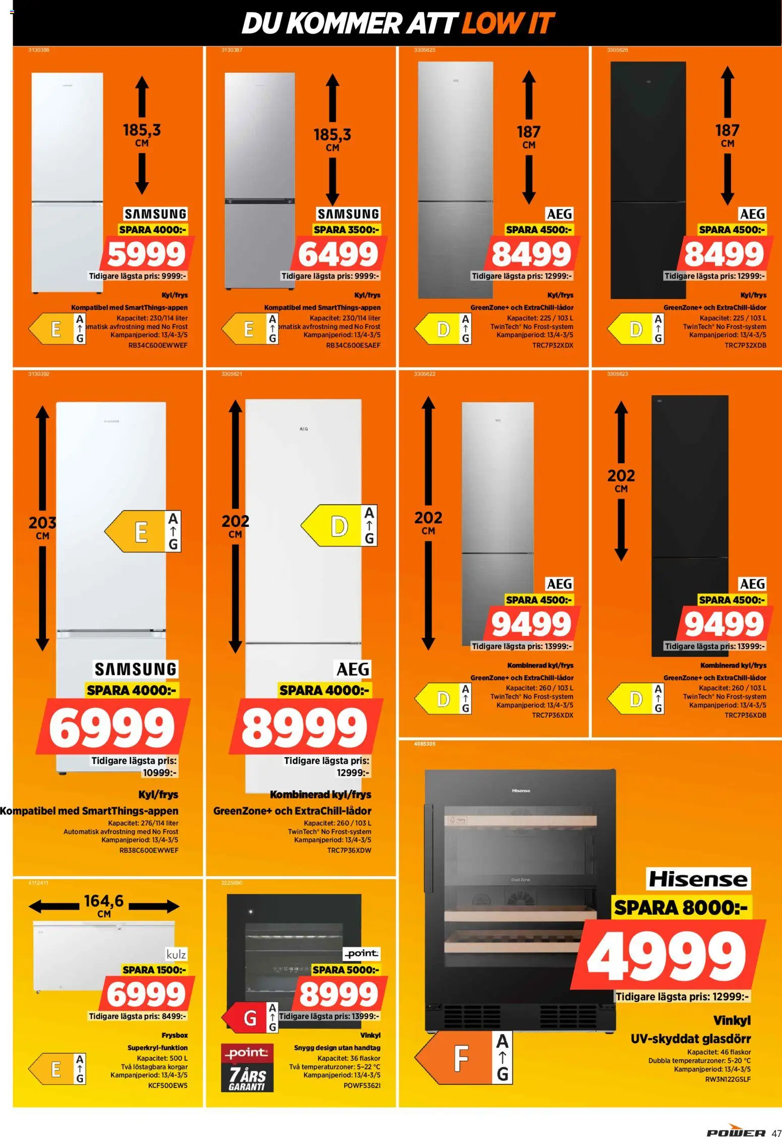 Power reklamblad aktuell från 20.04.2026 | Sida: 47 | Produkter: Vinkyl, Frysbox