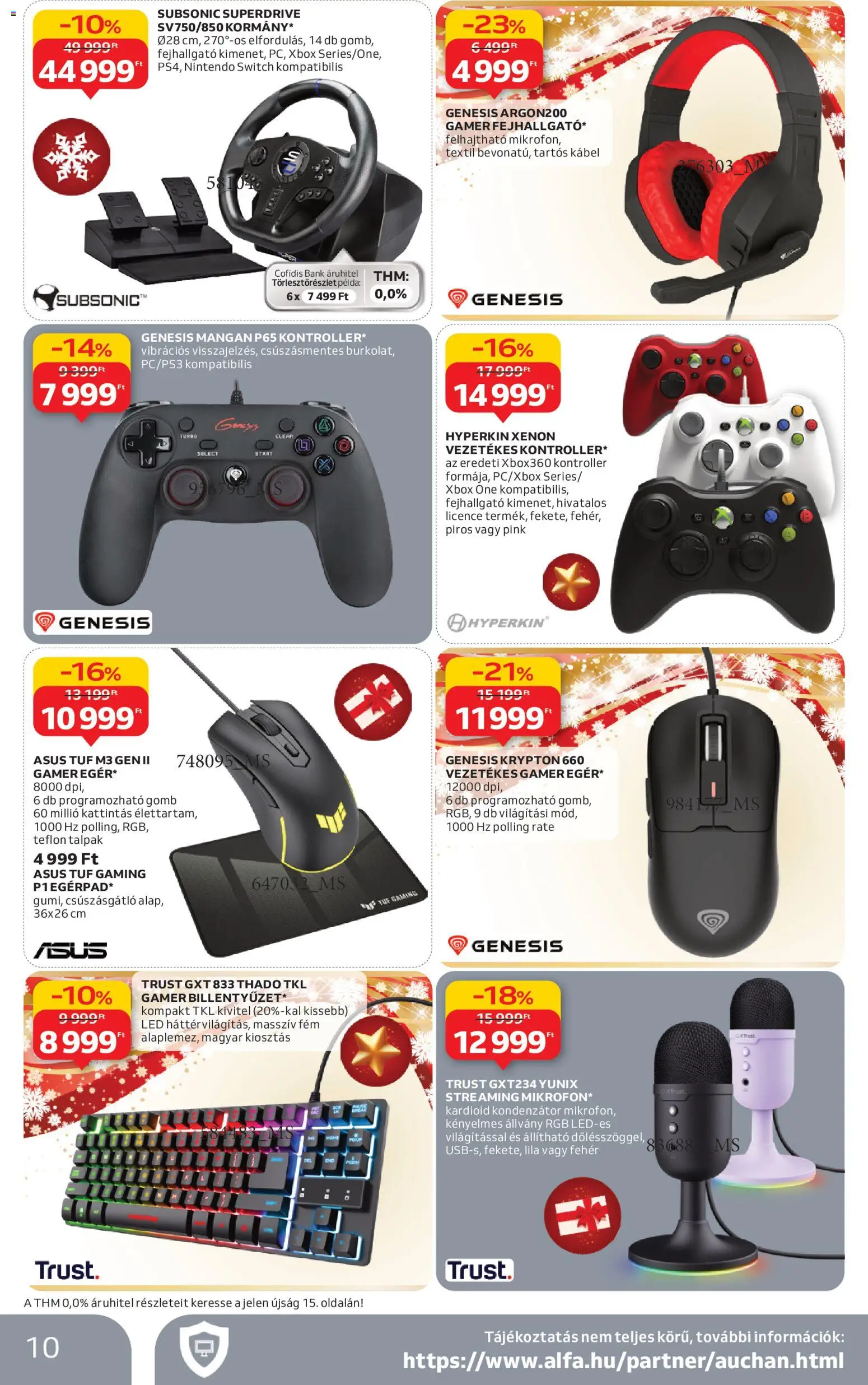 Auchan akciós ujság - amely érvényes a következő dátumtól: 27.11.2025 | Oldal: 10 | Termékek: Fejhallgató, Kábel, Xbox