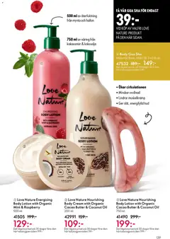 Love Nature Energising Body Lotion with Organic Mint & Raspberry, 500 ml body lotion with organic mint & raspberry for normal skin. - Förhandsvisning av reklamblad från butik Oriflame aktuell från 01.04.2026 | Sida: 139