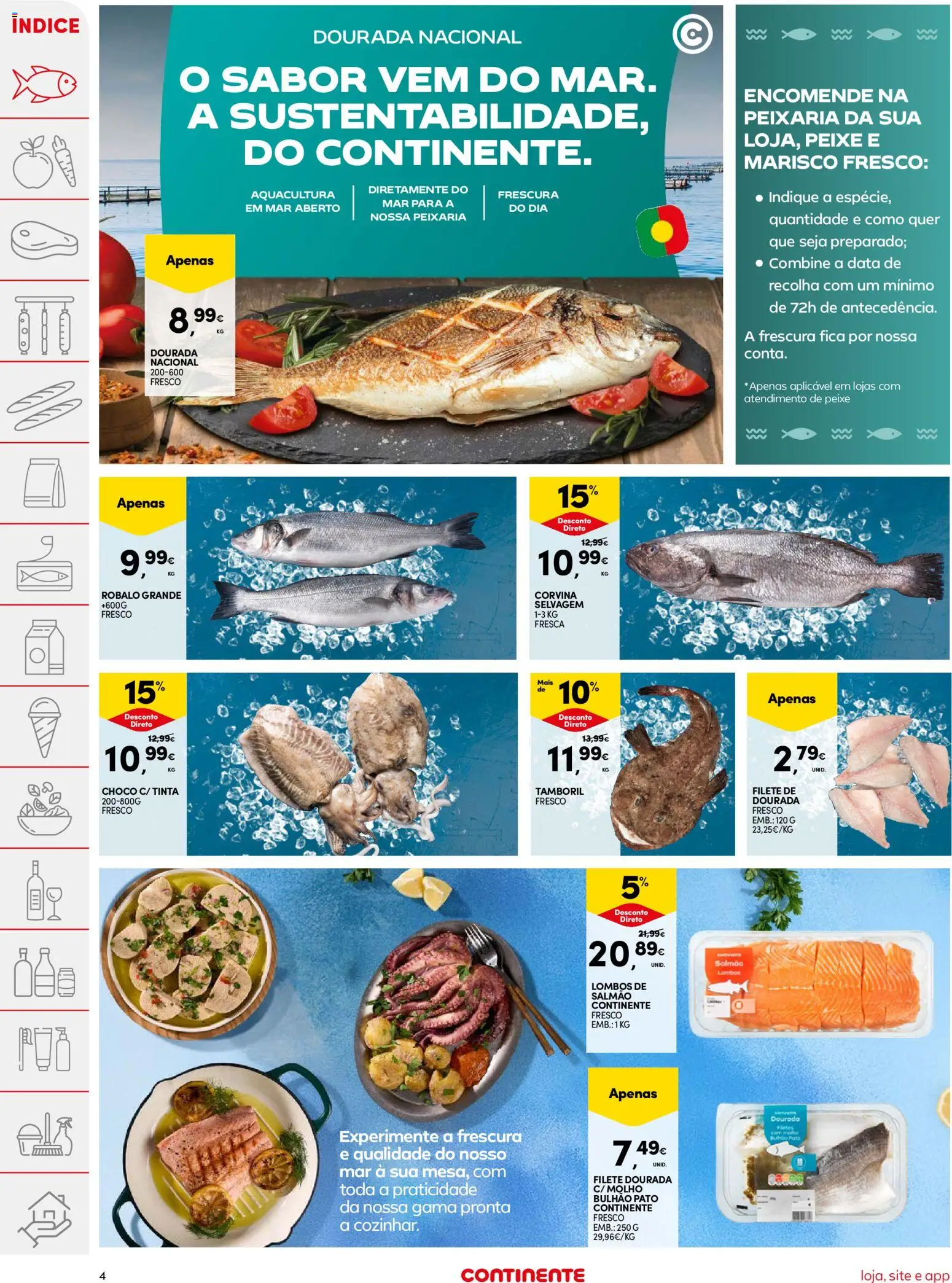 Continente folheto │ válido de 10.03.2026 | Página: 4 | Produtos: Dourada, Tinta, Tamboril, Peixe