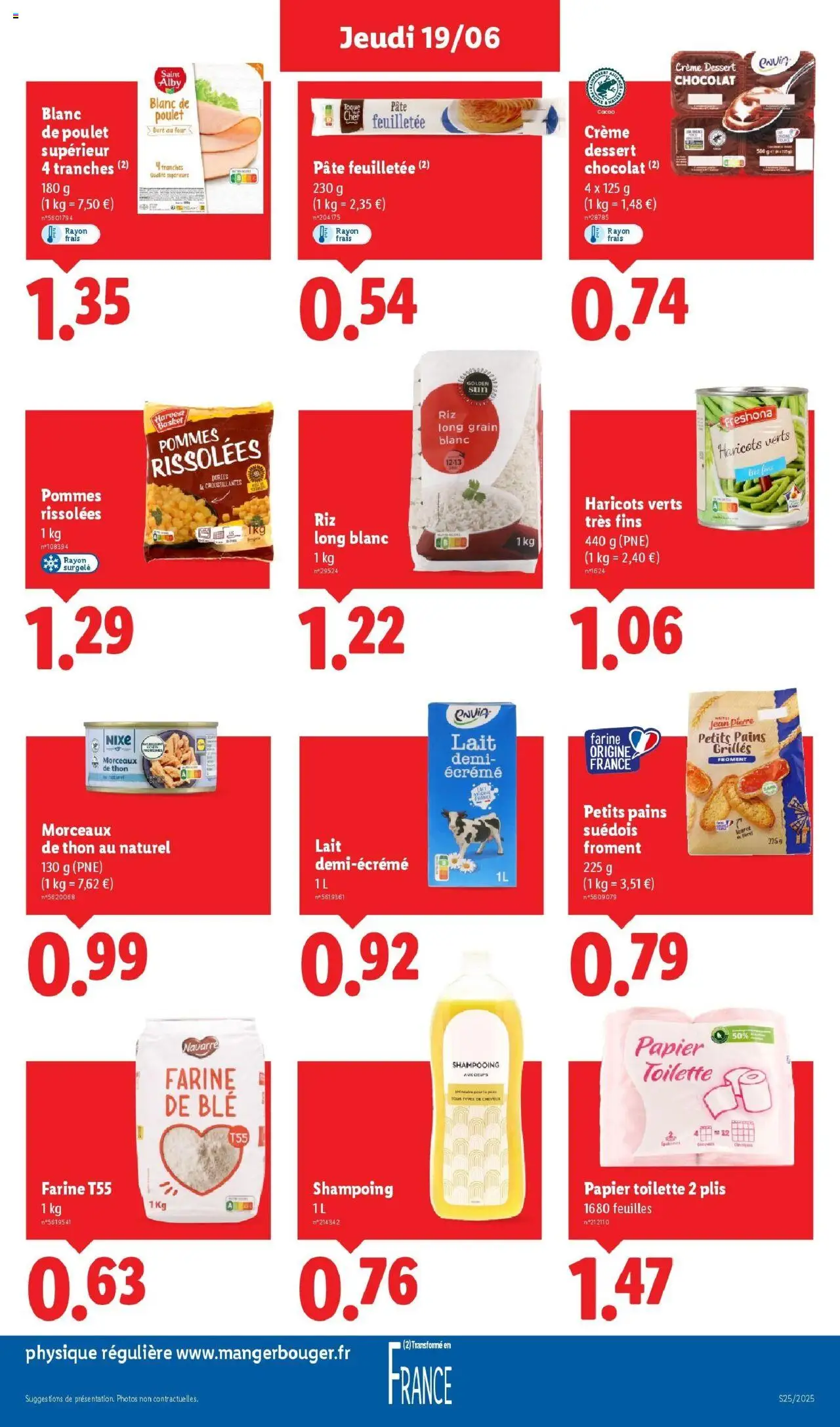  | Page: 13 | Produits: Thon au naturel, Thon, Lait, Chocolat