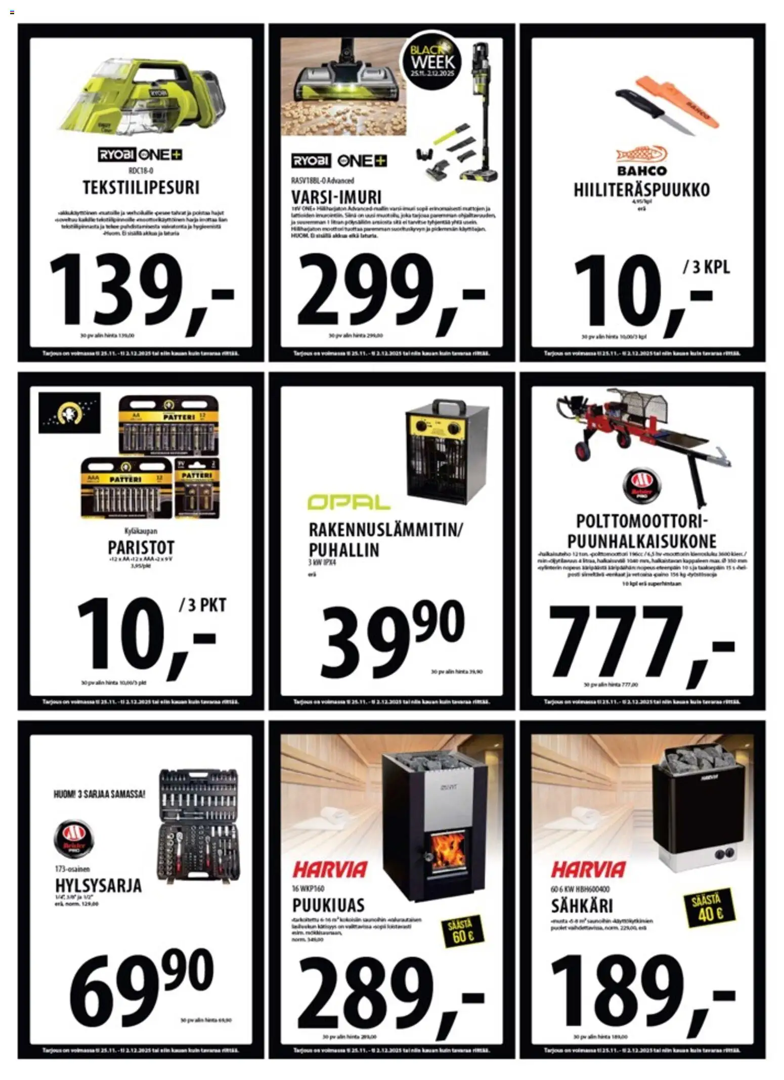 Tuuri - Black Friday – voimassa 25.11.2025 alkaen | Sivu: 31 | Tuotteet: Patteri, Paristot