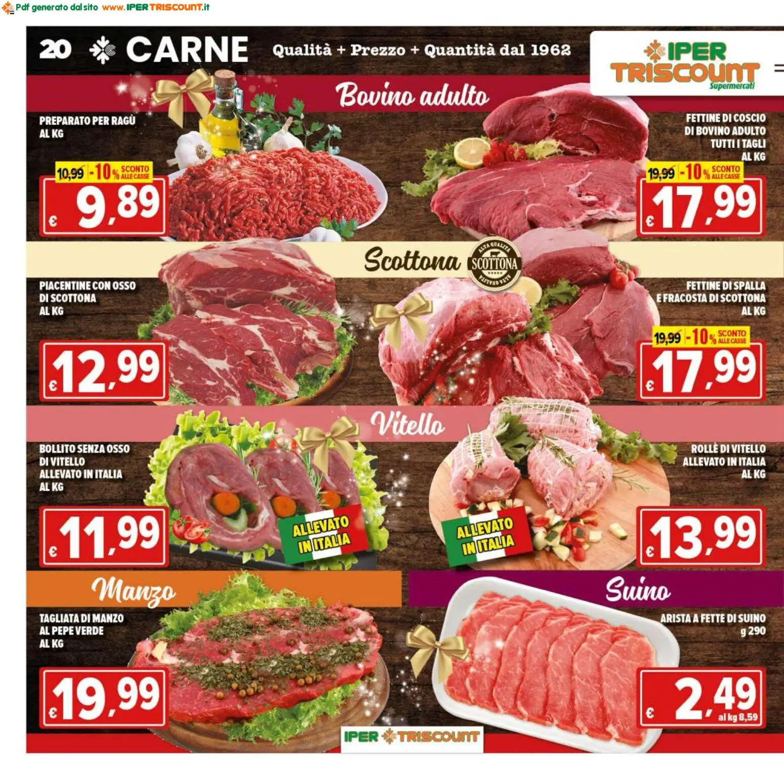 Volantino Ipertriscount del 06.12.2025 | Pagina: 20 | Prodotti: Bovino, Manzo, Suino, Ragú