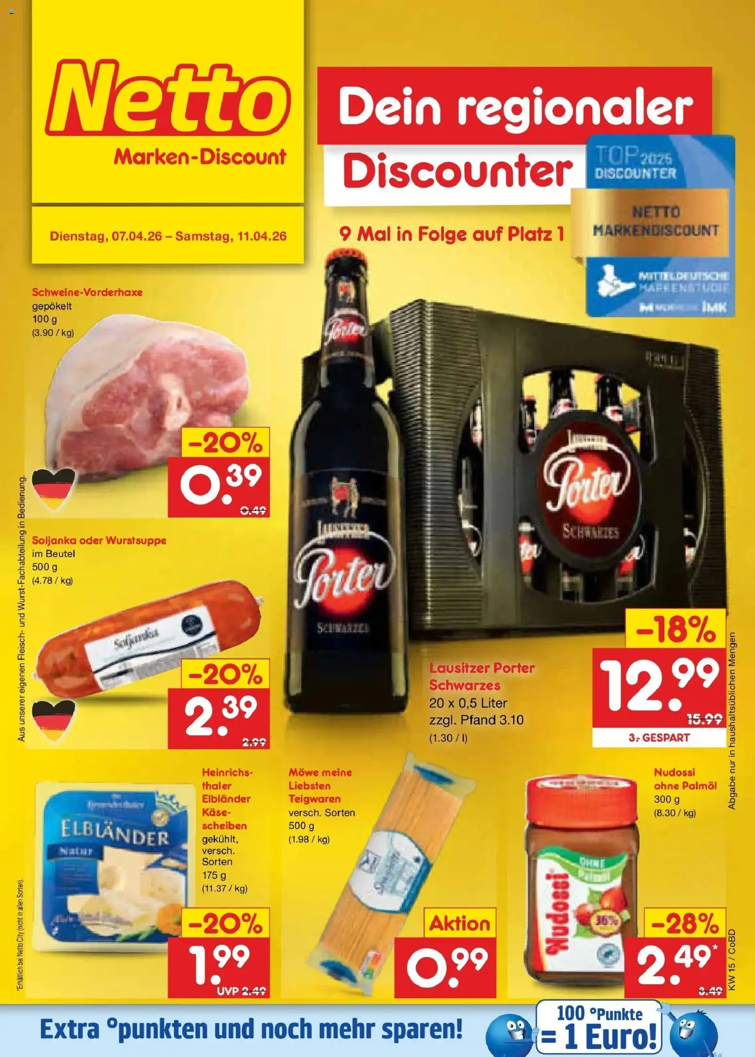 Netto Marken-Discount Prospekt Delitzsch	 – gültig ab 07.04.2026 | Seite: 26 | Produkte: Top, Käse, Fleisch
