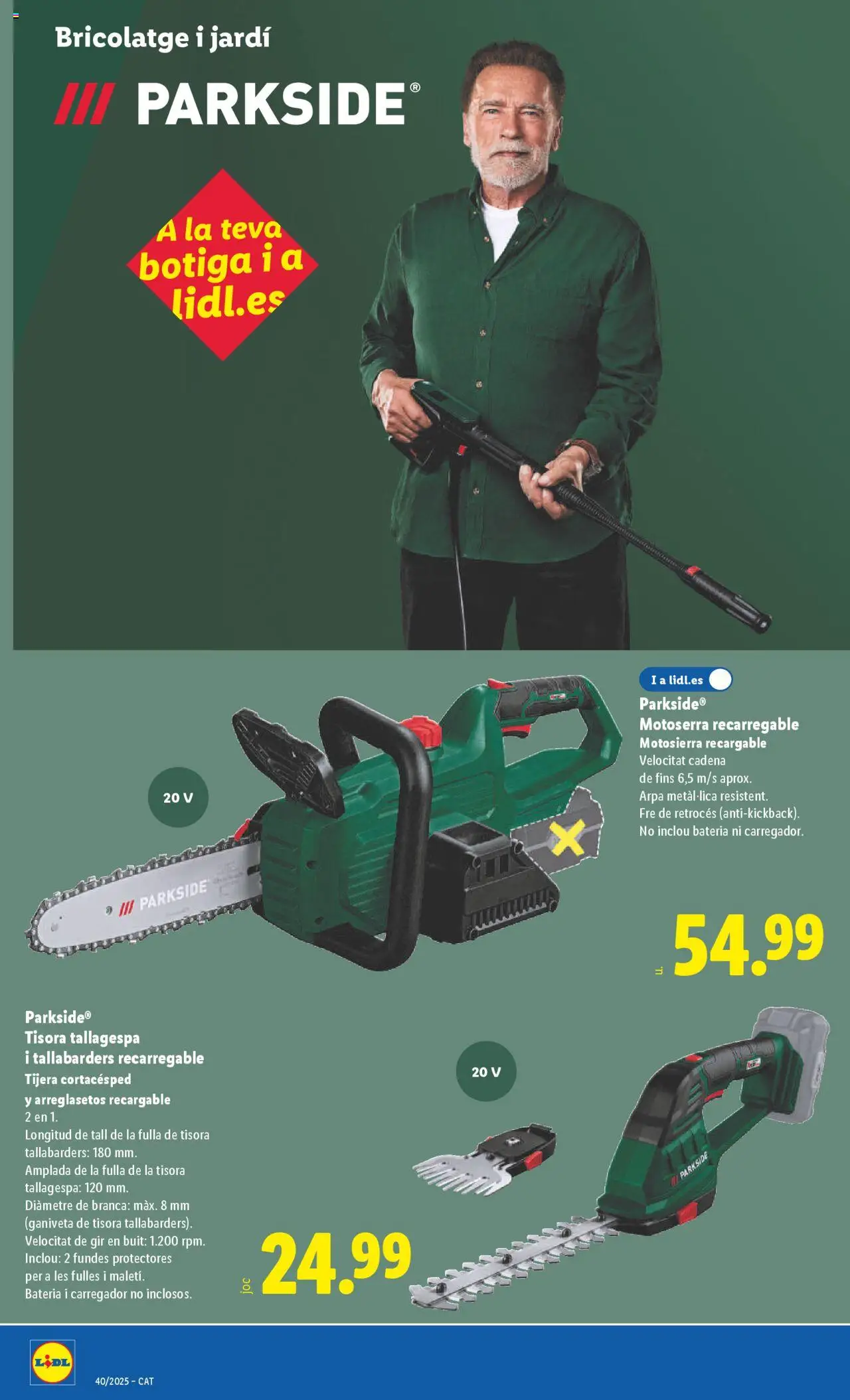 Lidl folleto de bazar │ válido desde el 29.09.2025 | Página: 4 | Productos: Motosierra, Απολυμαντικό, Batería