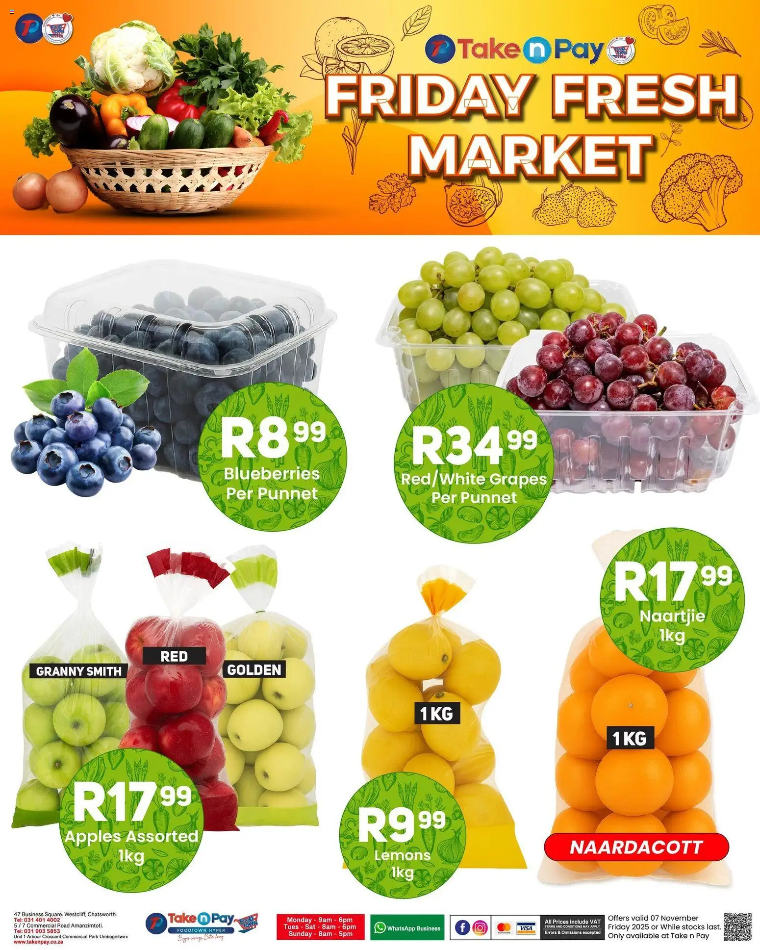 New Take n Pay catalogue – valid from 07.11.2025 | Page: 11 | Products: Blueberries, Apples, Grapes