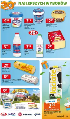 Pogląd oferty "E.Leclerc Gazetka" - ważna od 14.10.2025 | Strona: 23 | Produkty: Karta, Kefir, Jogurt naturalny, Salami