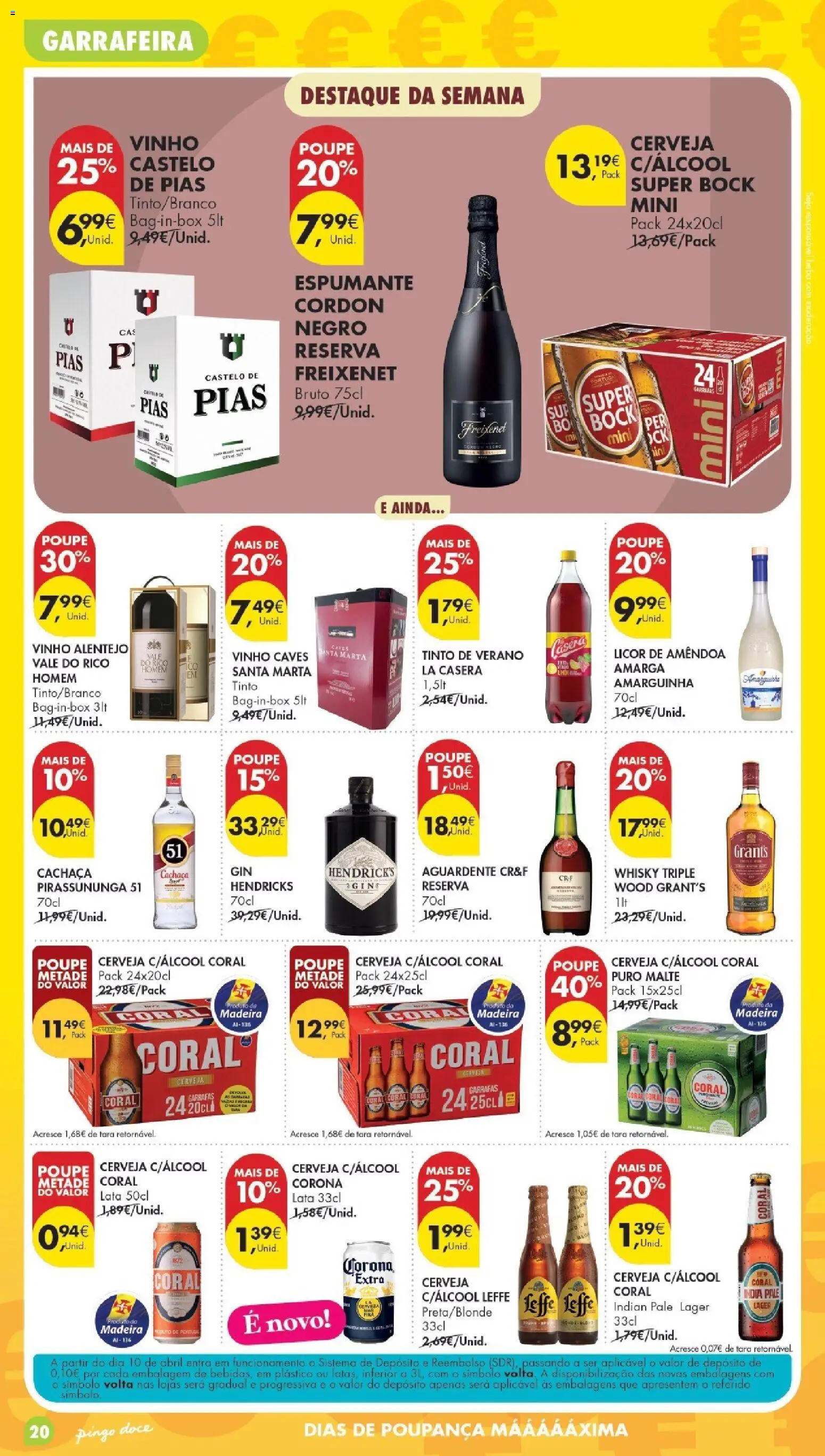 Pingo Doce Poupe Esta Semana Madeira │ válido de 28.04.2026 | Página: 20 | Produtos: Espumante, Cachaça, Licor, Gin
