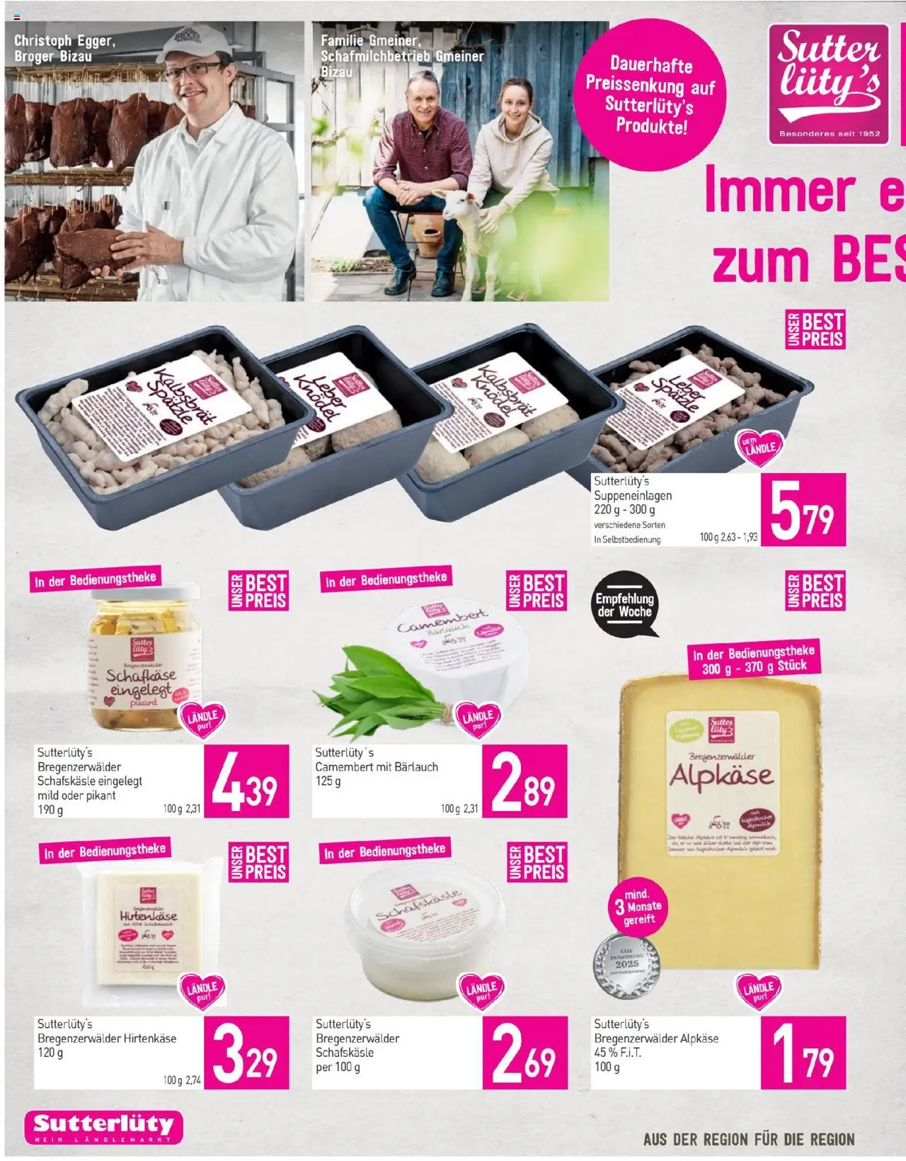 Sutterlüty Flugblatt gültig ab 09.10.2025 | Seite: 12 | Produkte: Käse