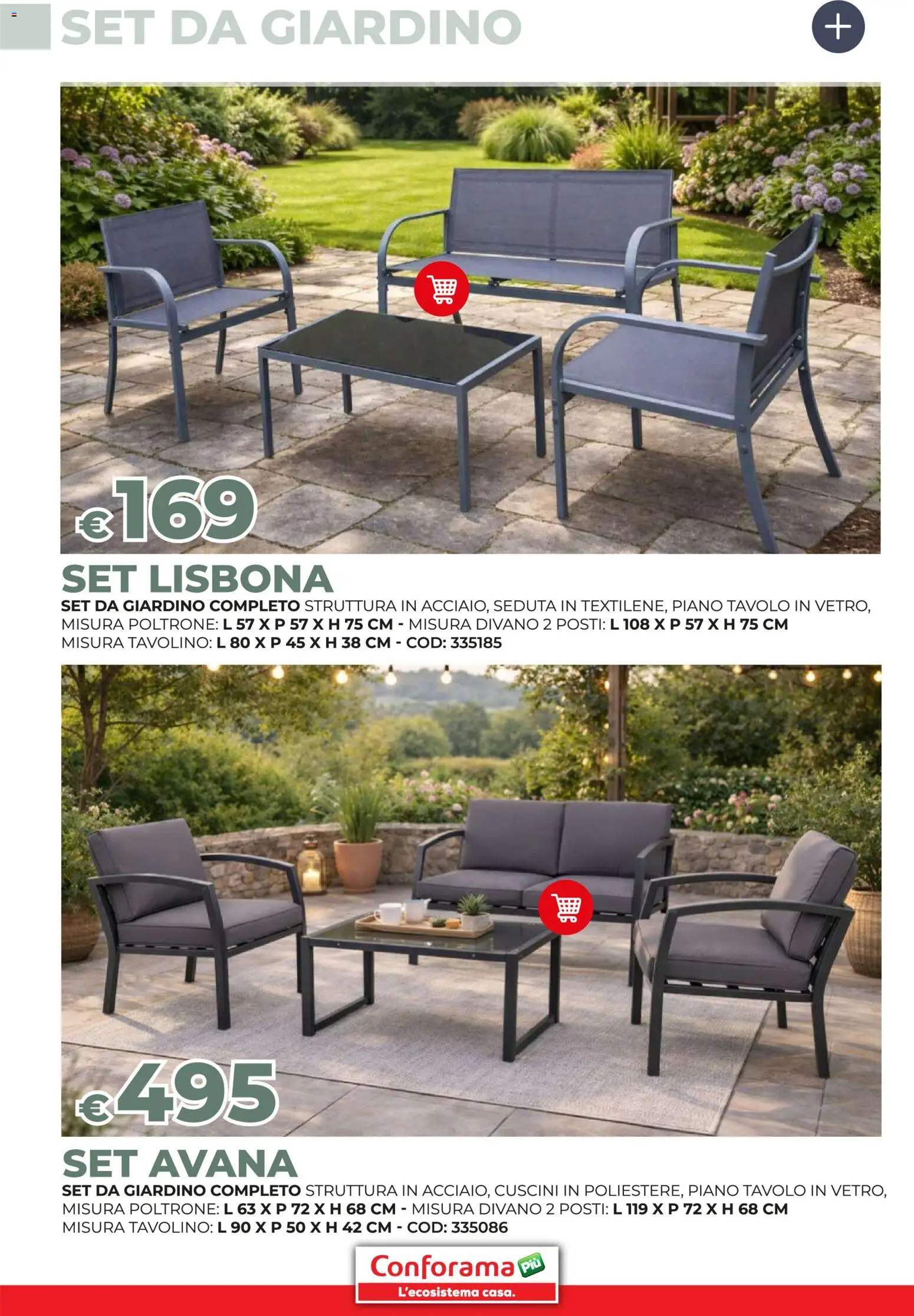 Volantino Conforama del 19.03.2026 | Pagina: 58 | Prodotti: Tavolino, Set da giardino, Divano, Tavolo