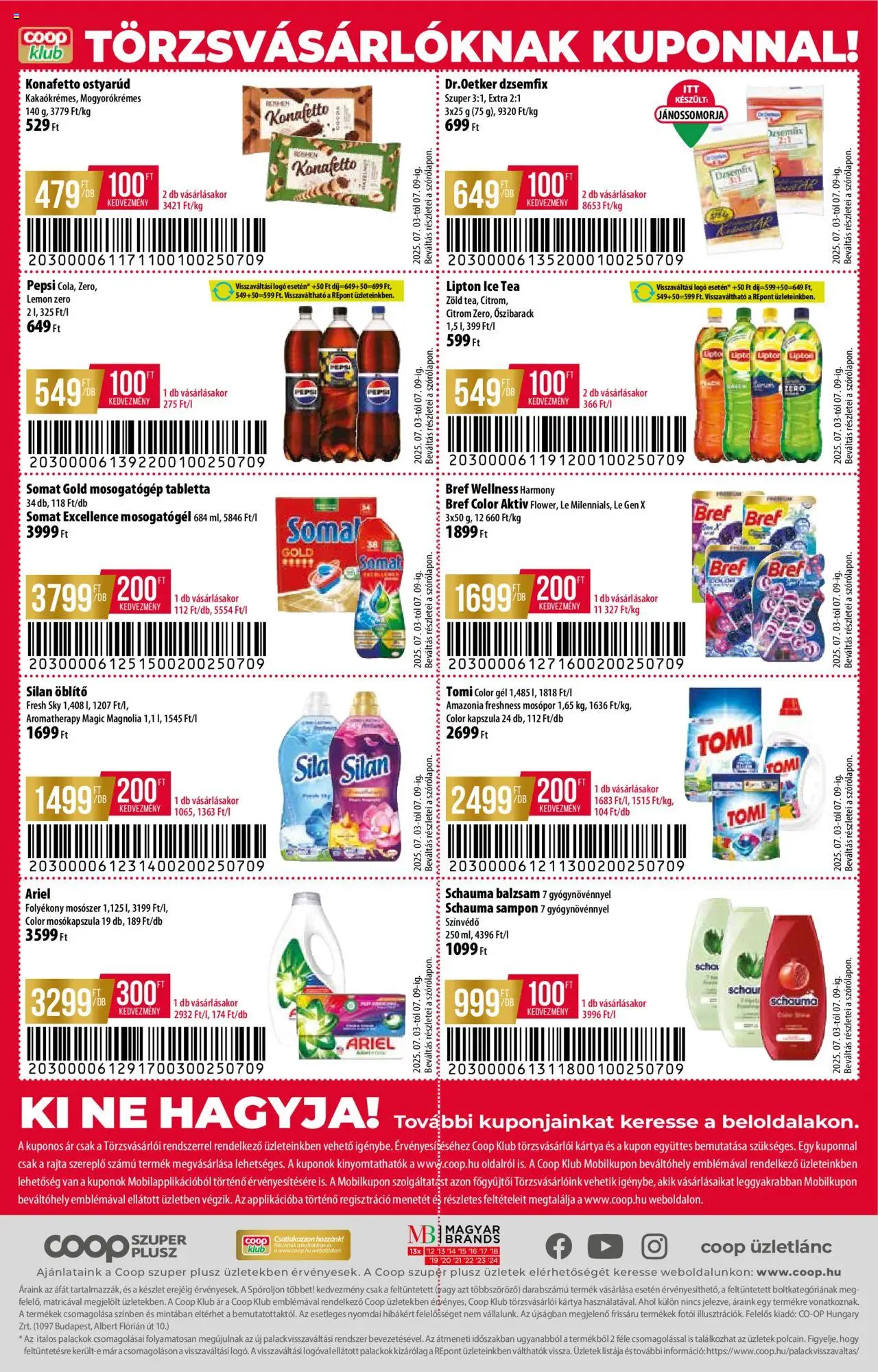 COOP akciós ujság - amely érvényes a következő dátumtól: 03.07.2025 | Oldal: 12 | Termékek: Ariel, Pepsi, Öblítő, Folyékony mosószer