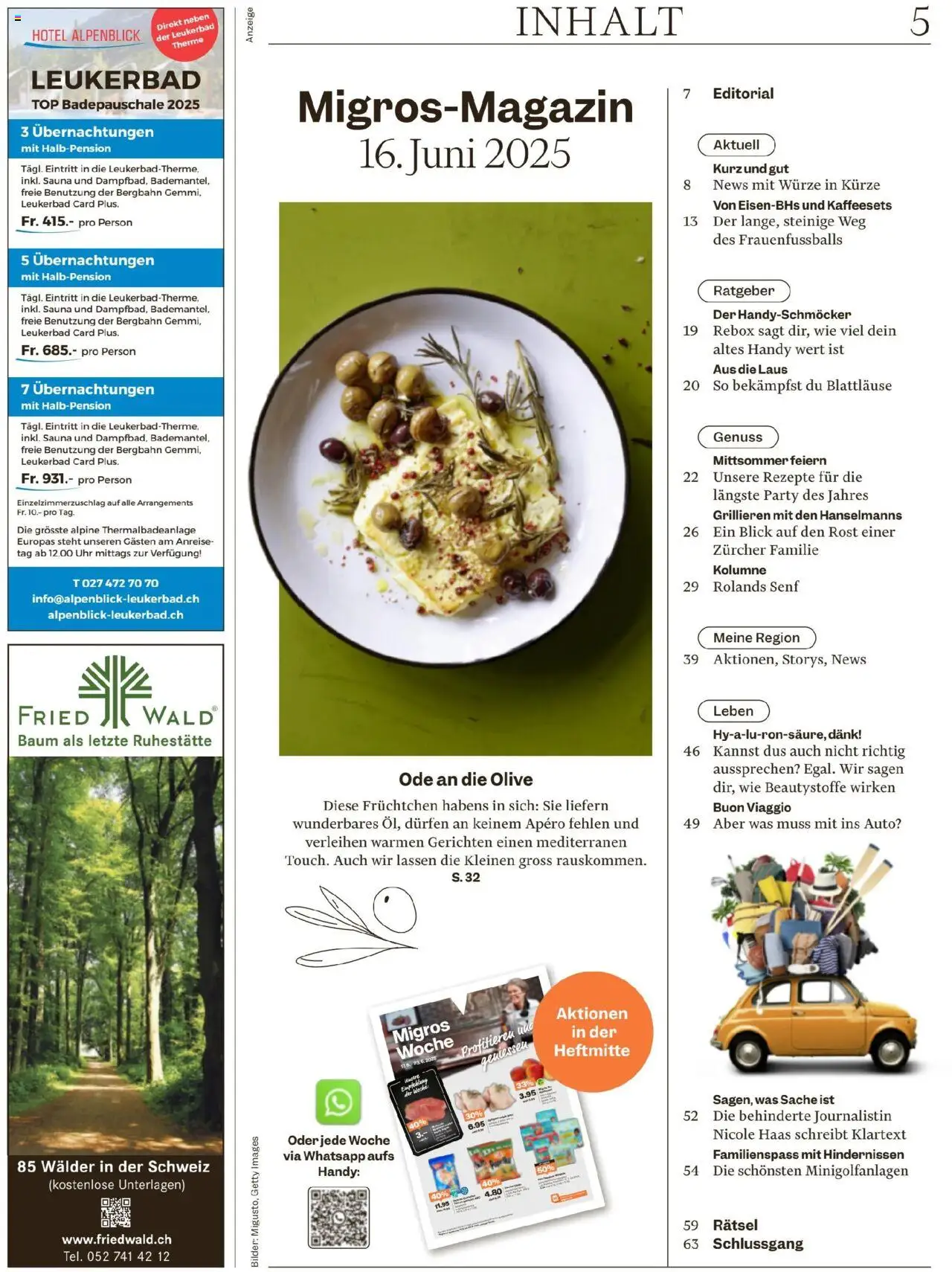 Migros Magazin ab 16.06.2025 | Seite: 5 | Produkte: Uhr, Top, Bilder