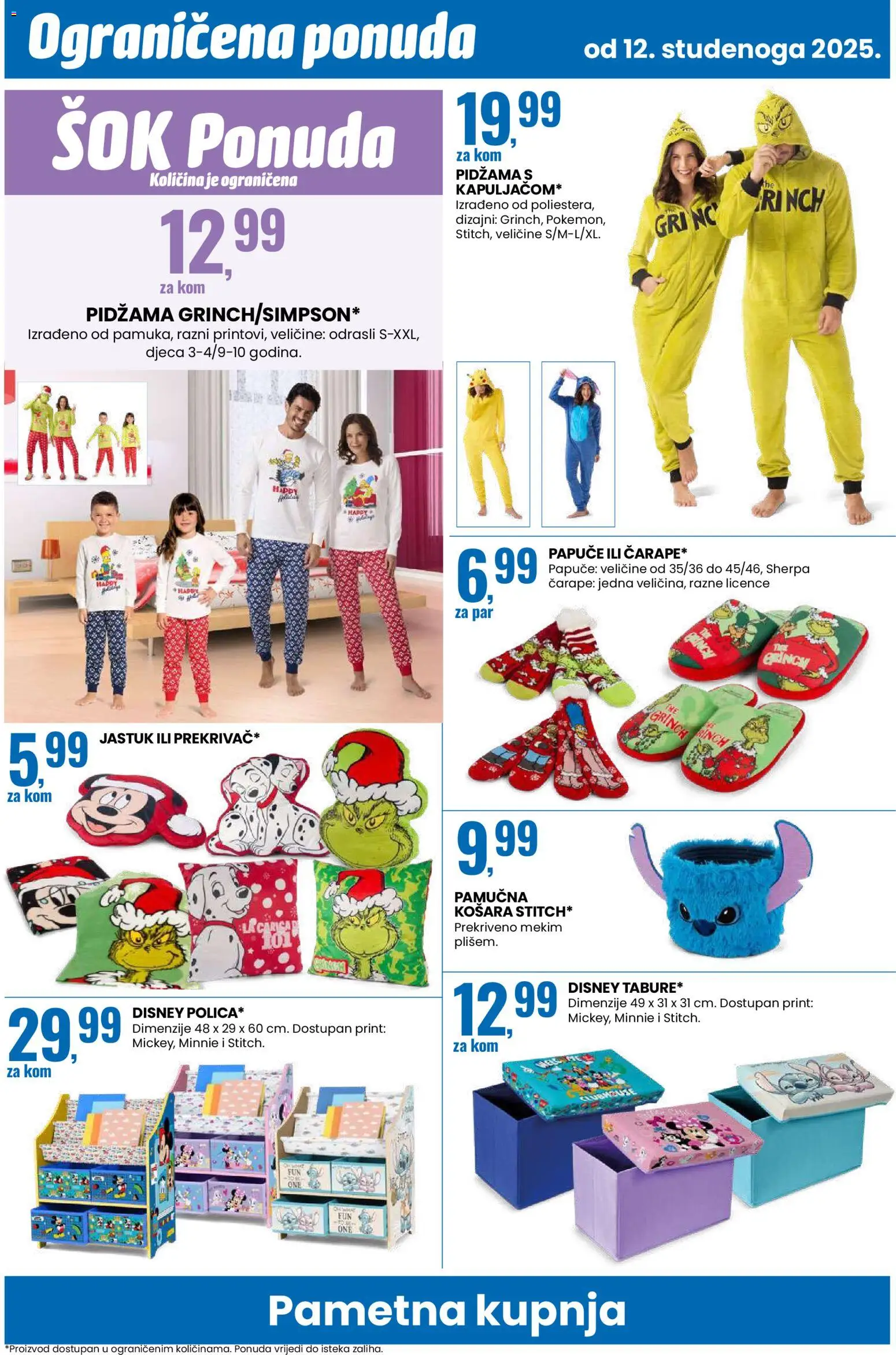 Eurospin katalog | vrijedi od 12.11.2025 | Stranica: 14 | Proizvodi: Košara, Čarape, Pidžama, Papuče