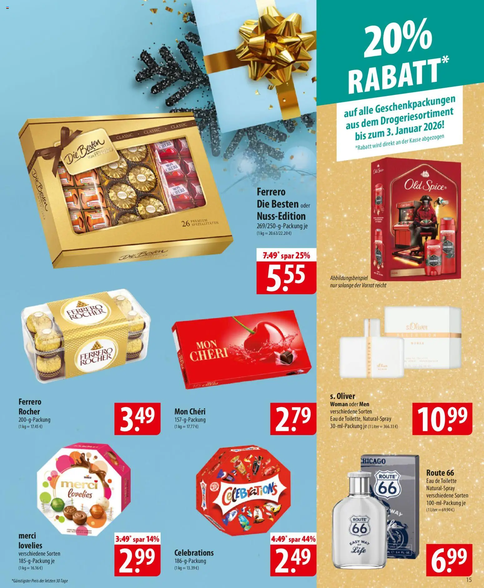 Famila Prospekt 	 – gültig ab 15.12.2025 | Seite: 15 | Produkte: Merci, Toilette, Eau de Toilette, Celebrations