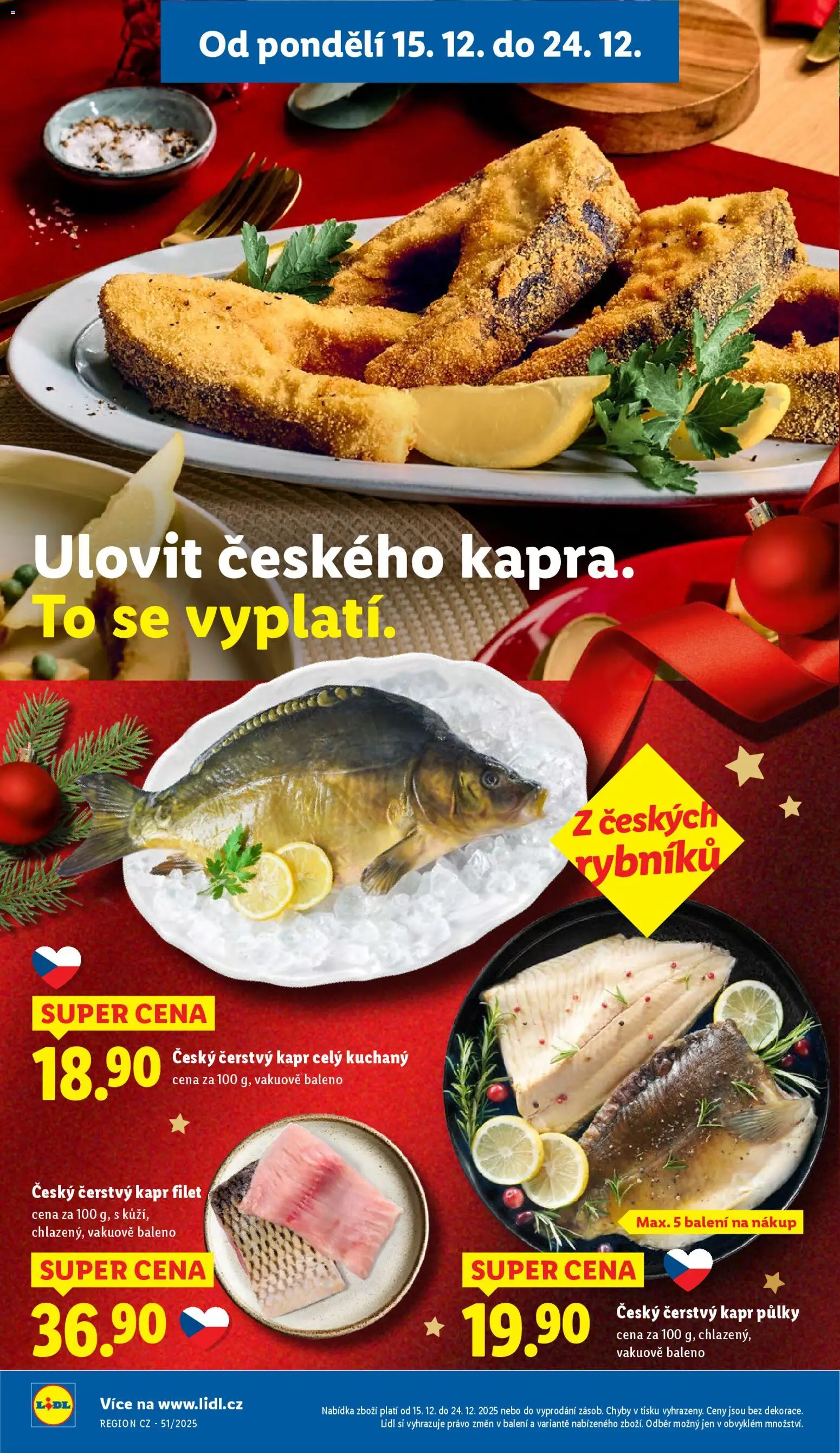 Lidl leták od 15.12.2025 | Strana: 12 | Produkty: Filet, Kapr