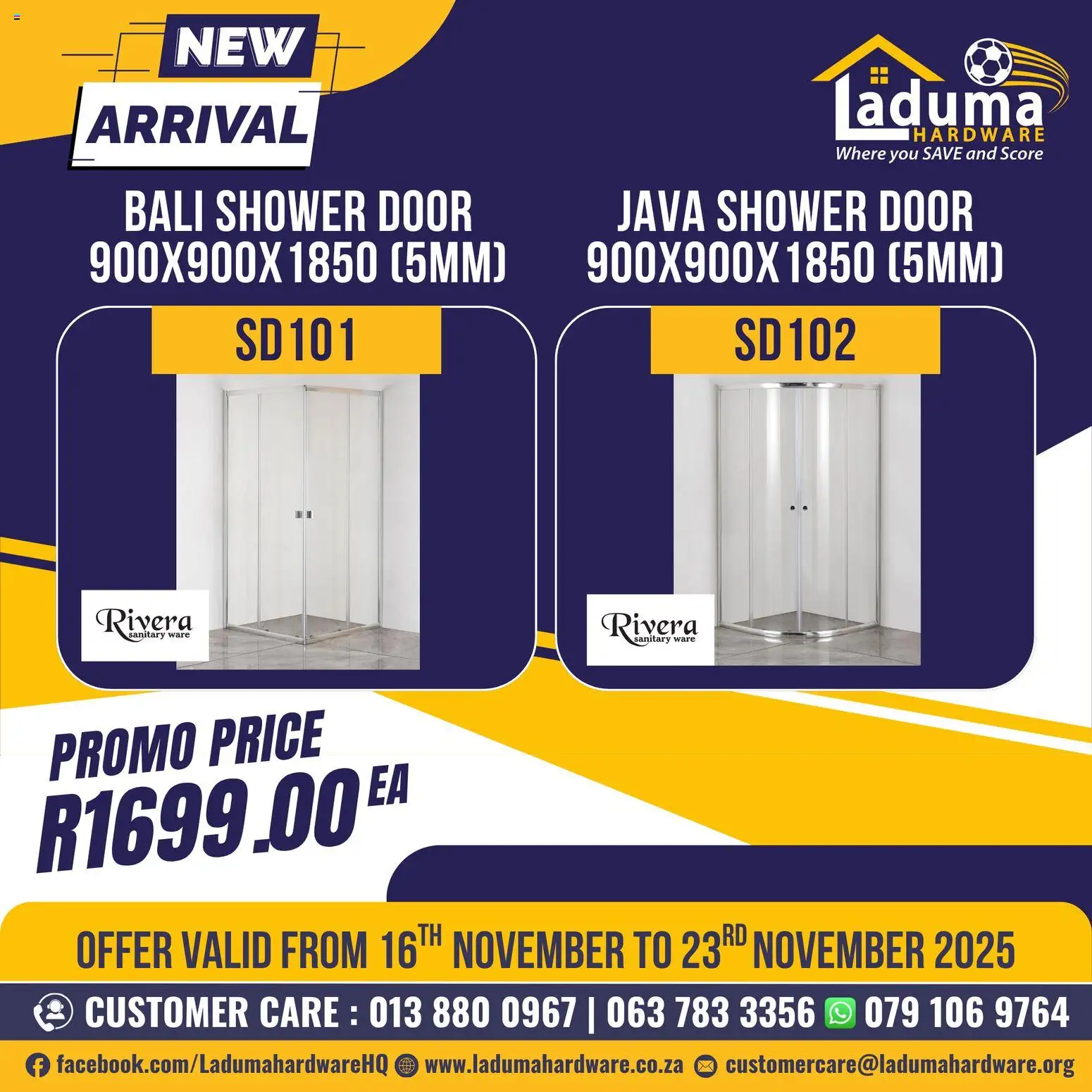 New Laduma Hardware catalogue – valid from 16.11.2025 | Page: 2 | Products: Shower