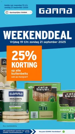 GAMMA - Weekend - Voorbeeld van een folder van GAMMA, geldig van 19.09.2025