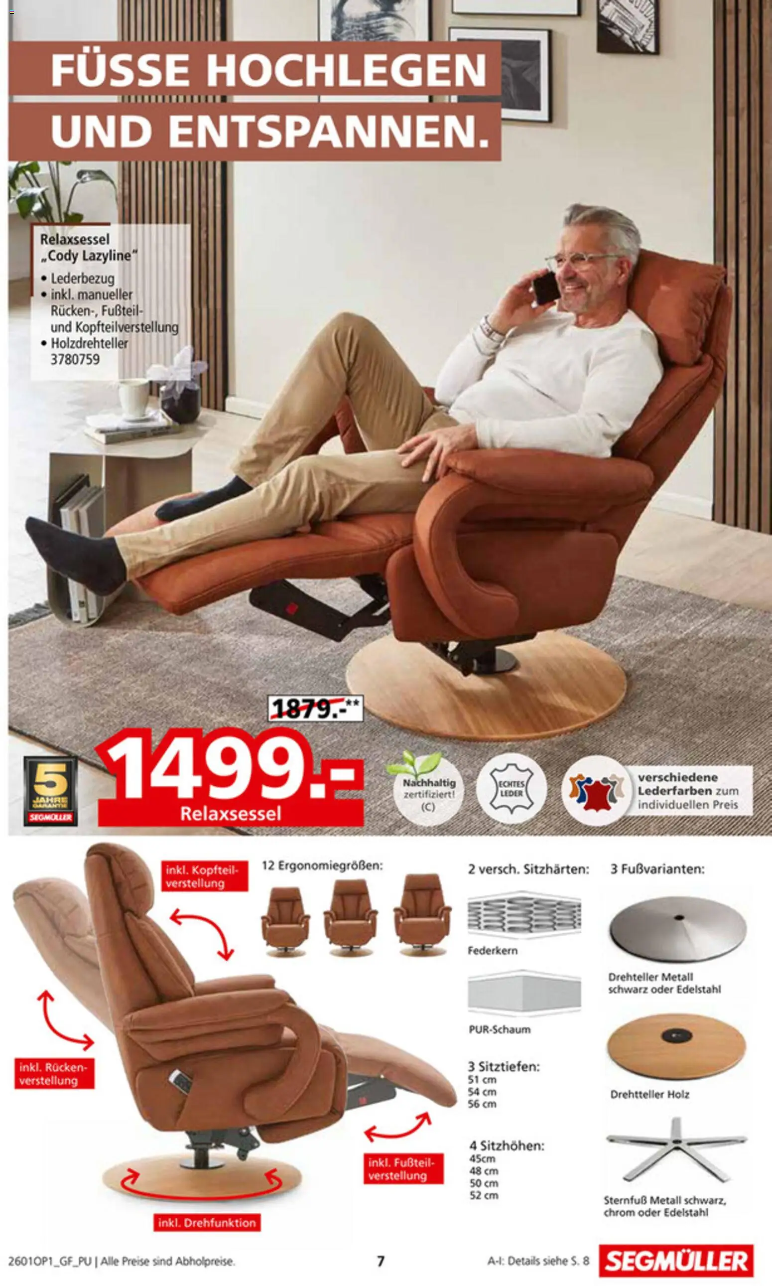 Segmüller Sessel Spezial – gültig ab 29.12.2025 | Seite: 7 | Produkte: Relaxsessel