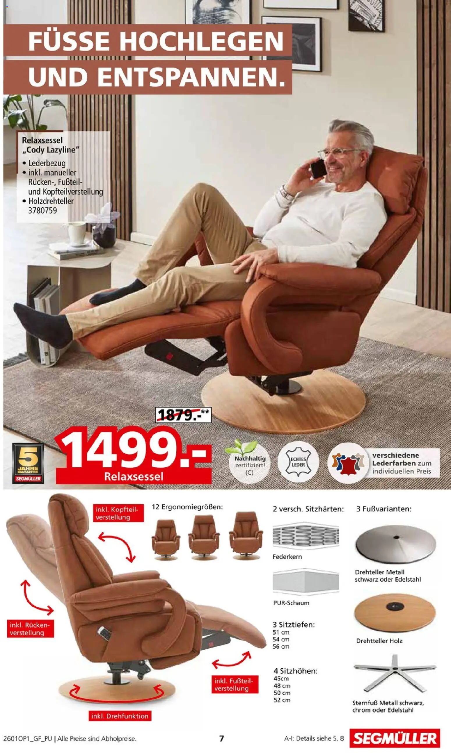 Segmüller Sessel Spezial – gültig ab 29.12.2025 | Seite: 7 | Produkte: Relaxsessel