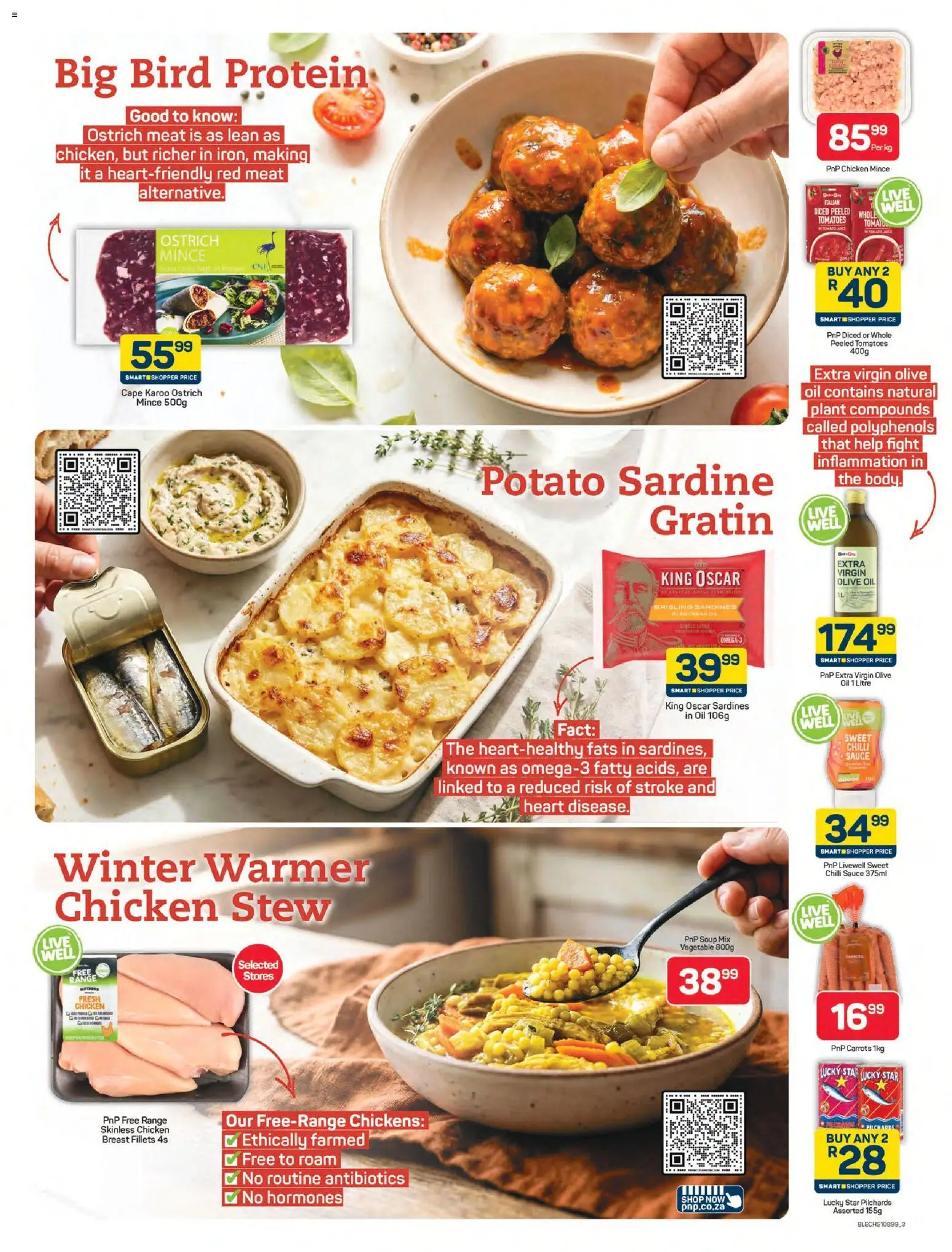 New Pick n Pay catalogue – valid from 09.04.2026 | Page: 3 | Products: Pilchards, Detergente líquido, Soup, Sauce