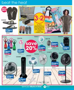 Clicks specials catalogue – valid from 13.01.2026 | Page: 10 | Products: Sandals, Desk, USB, Fan