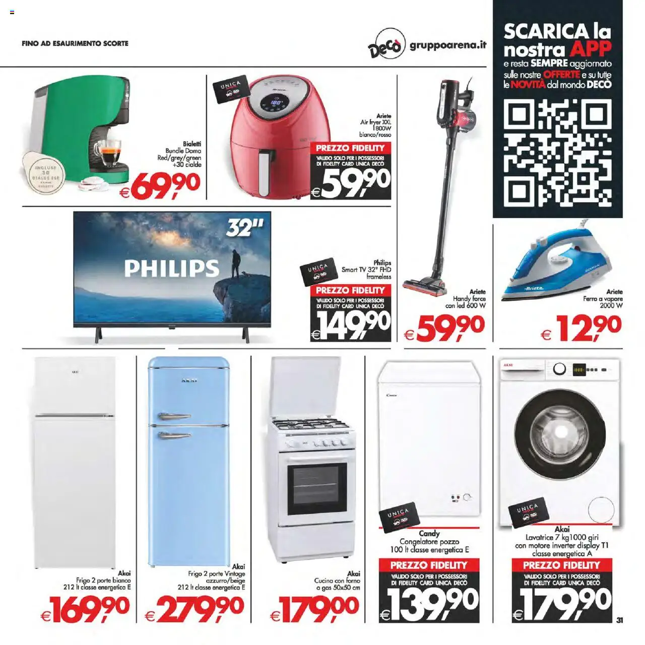 Volantino Decò del 12.08.2025 | Pagina: 39 | Prodotti: Lavatrice, TV, Congelatore, Forno