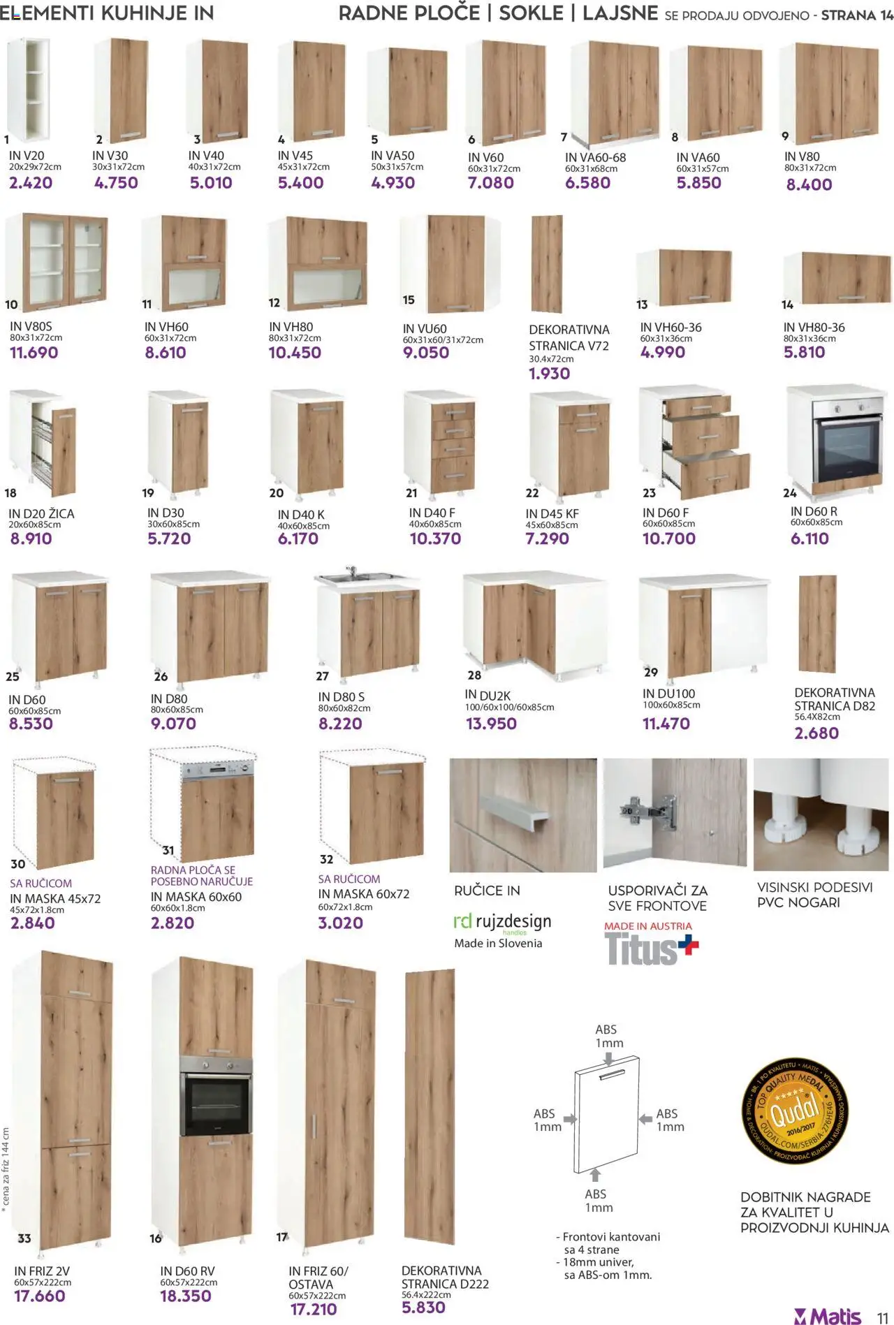Matis katalog - važi od 01.08.2025 | Strana: 11 | Proizvode: Kuhinja, Radna ploča, Maska