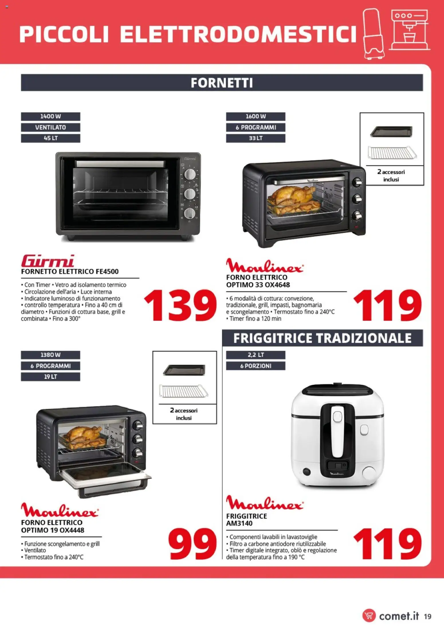 Volantino Comet del 20.03.2026 | Pagina: 19 | Prodotti: Fornetto, Lavastoviglie, Forno, Forno elettrico