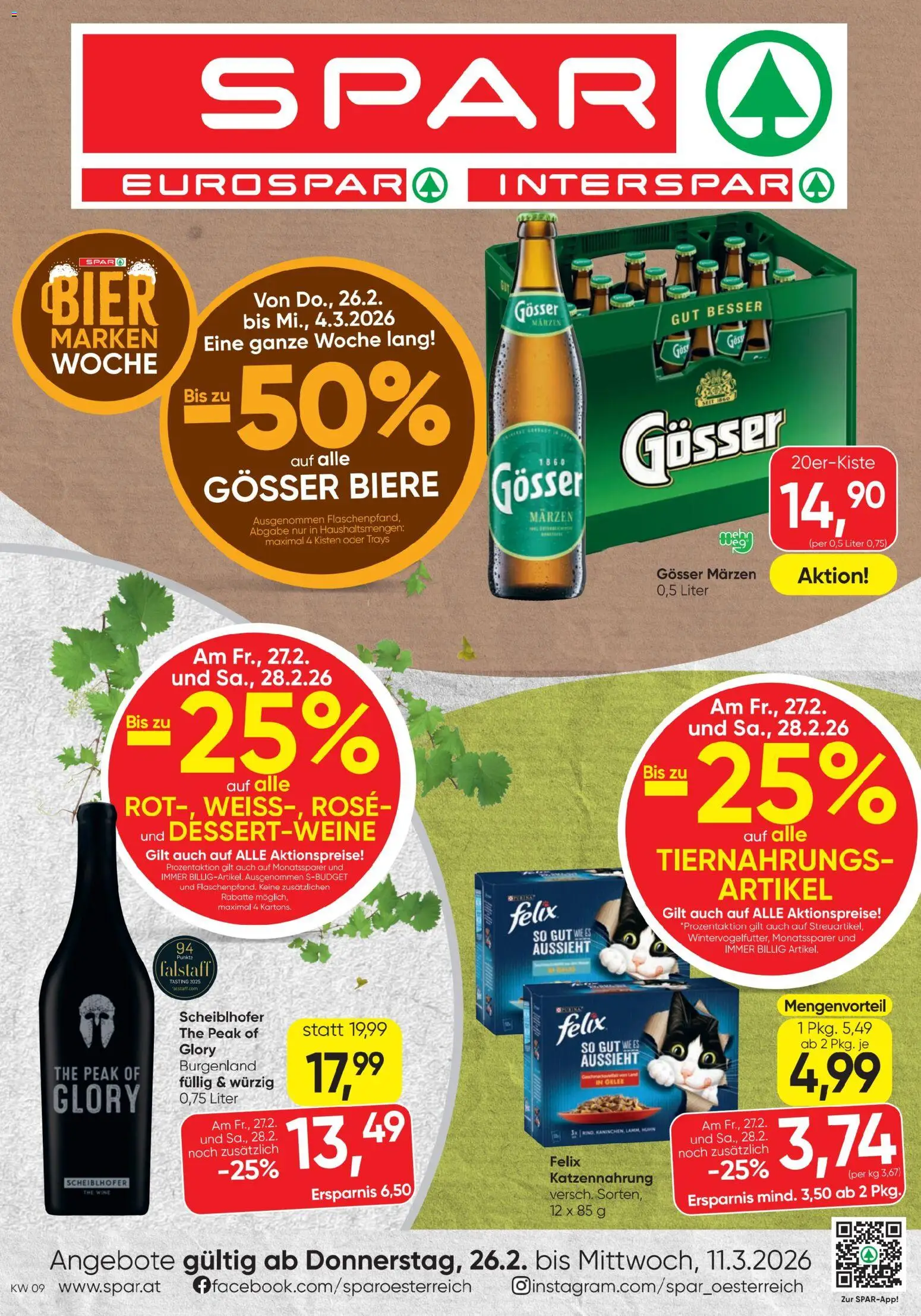 Spar Flugblatt gültig ab 26.02.2026 | Seite: 1 | Produkte: Bier