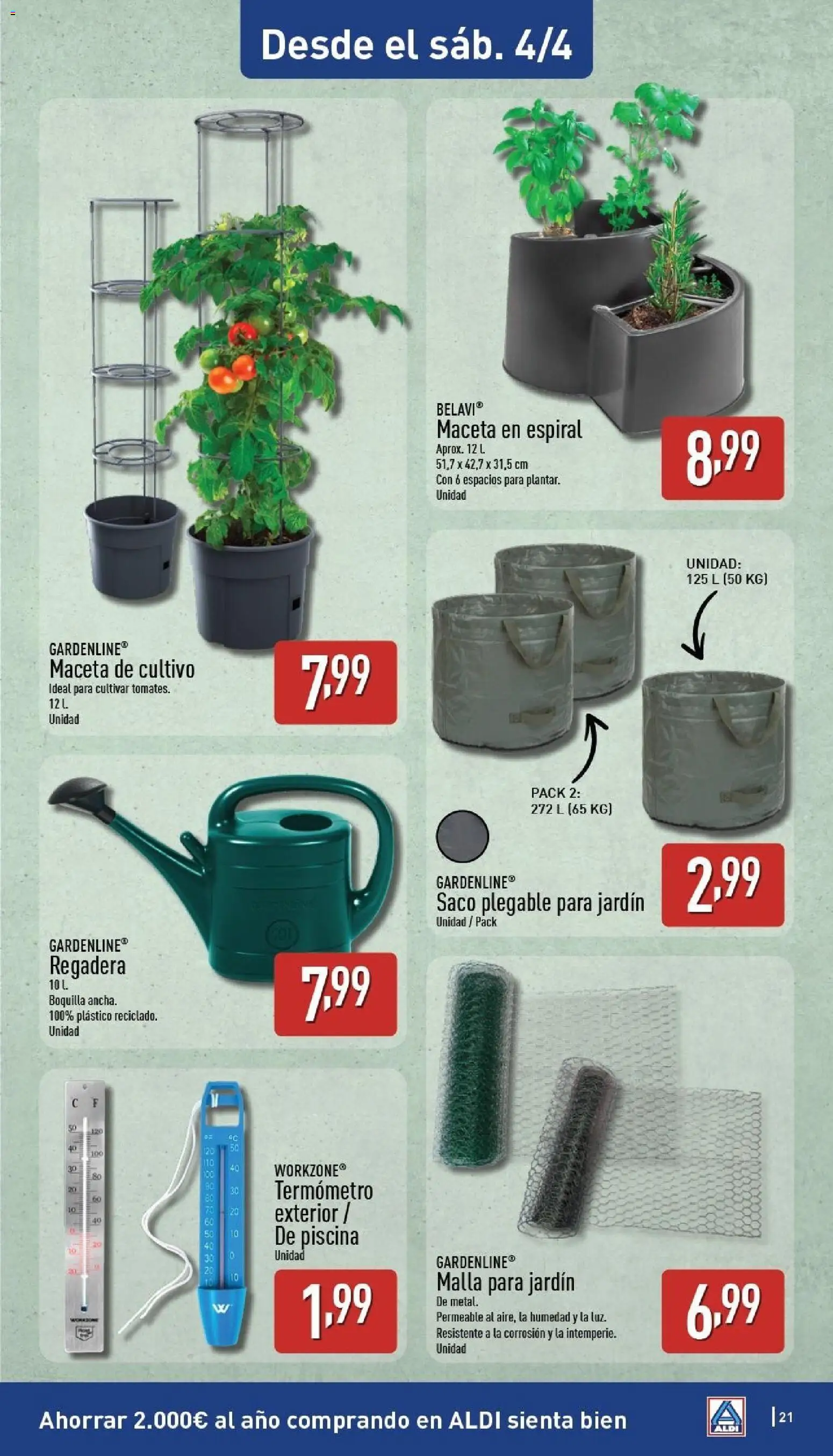 Aldi folleto Península │ válido desde el 30.03.2026 | Página: 21 | Productos: Regadera, Termómetro, Maceta