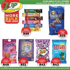 1UP Cash & Carry specials catalogue – valid from 27.10.2025 | Page: 3 | Products: Corn, Chutney, Biscuits, Chips
