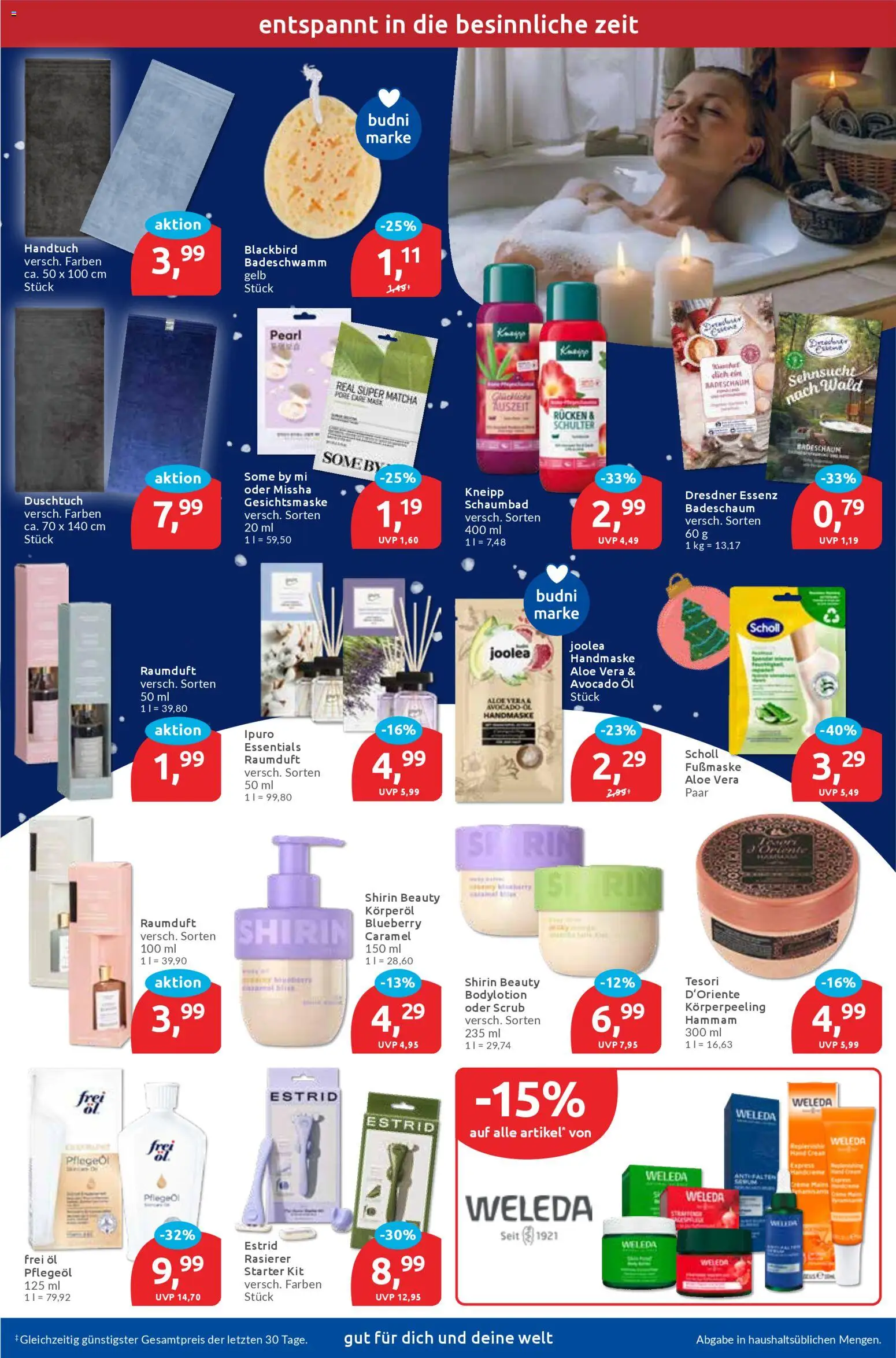 Budni Prospekt 	 – gültig ab 15.12.2025 | Seite: 9 | Produkte: Öl, Badeschaum, Handmaske, Fußmaske