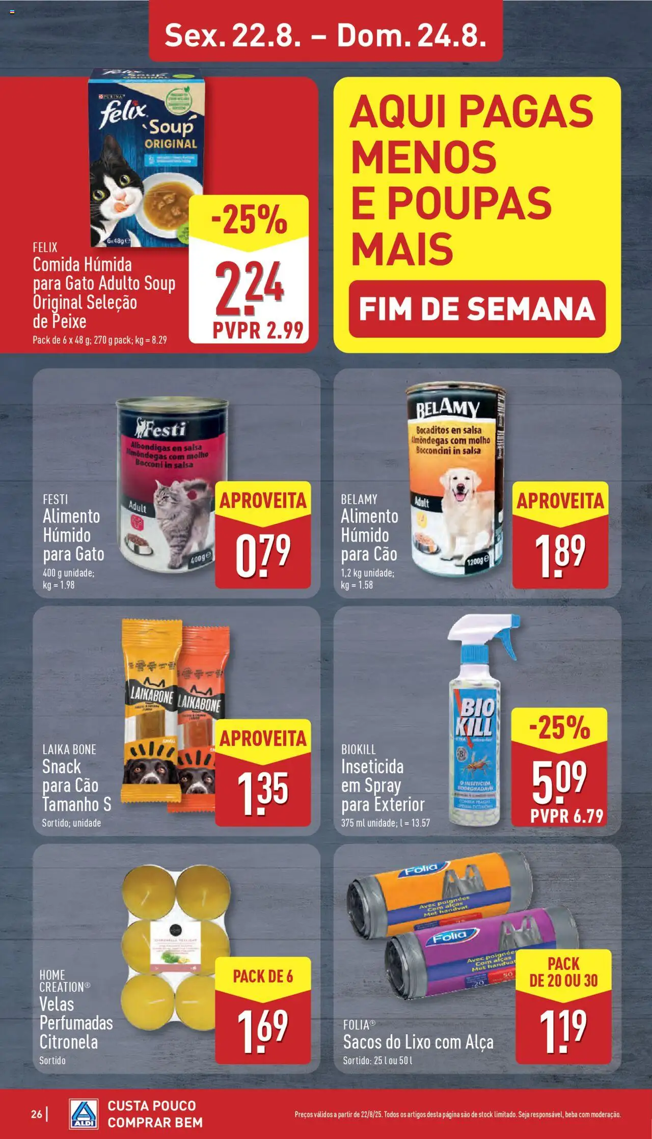 Aldi folheto │ válido de 18.08.2025 | Página: 26 | Produtos: Boné, Inseticida, Peixe, Velas