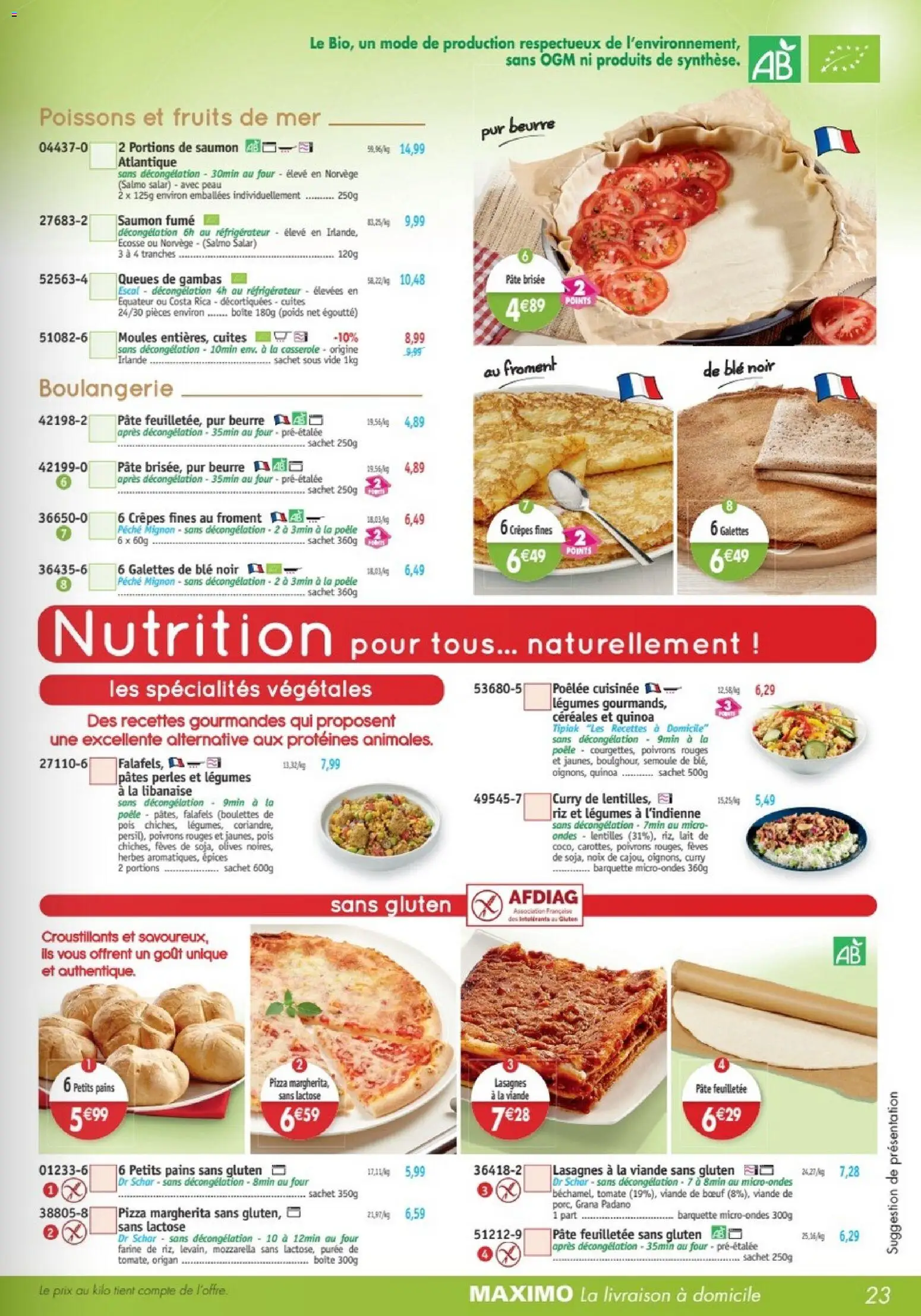 {H1} | Page: 23 | Produits: Pâte brisée, Viande, Céréales, Pâtes