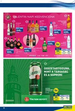 Metro Akciós újság - amely érvényes a következő dátumtól: 01.02.2026 | Oldal: 21 | Termékek: Krémlikőr, Ásványvíz, Sör, Whisky