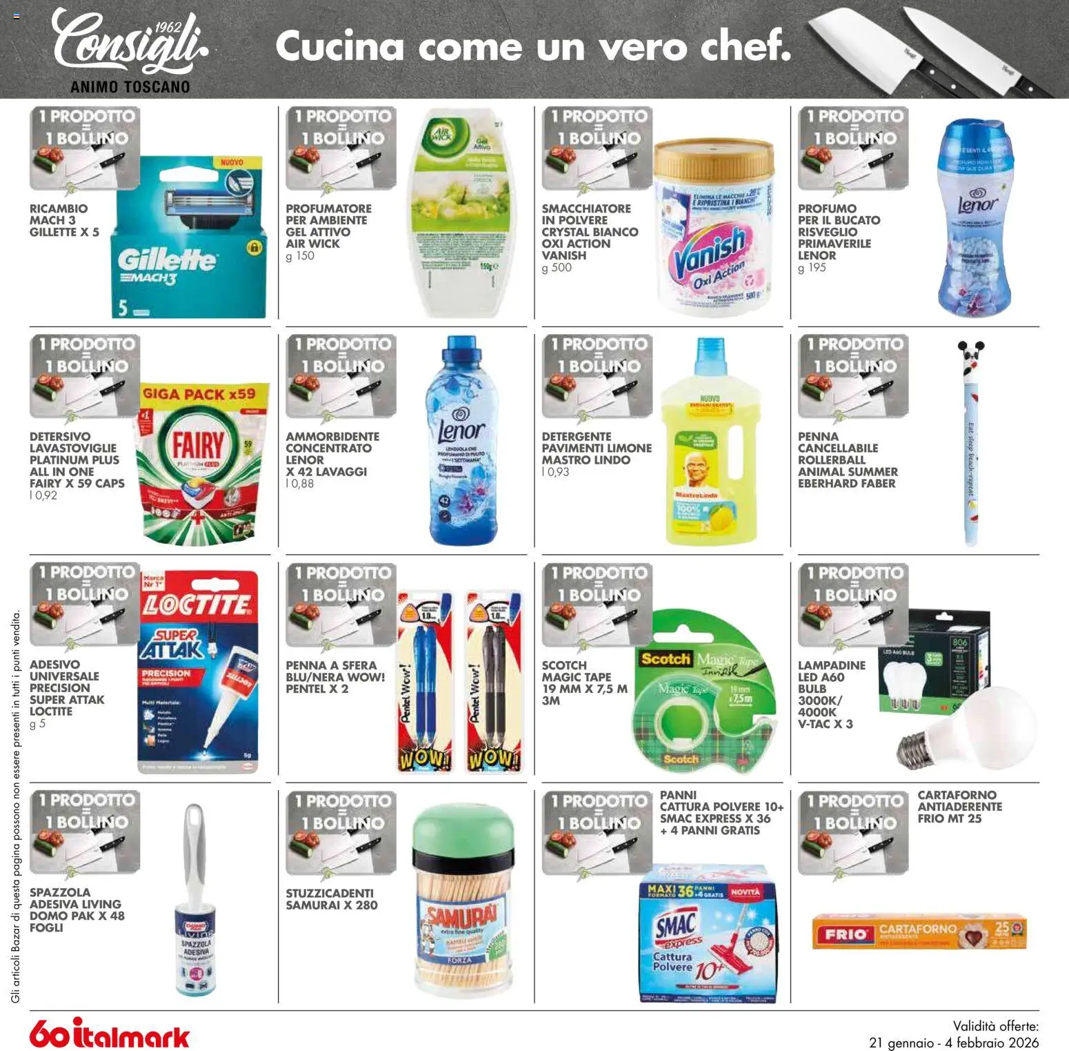 Volantino Italmark del 21.01.2026 | Pagina: 36 | Prodotti: Spazzola, Smacchiatore, Detergente, Profumo