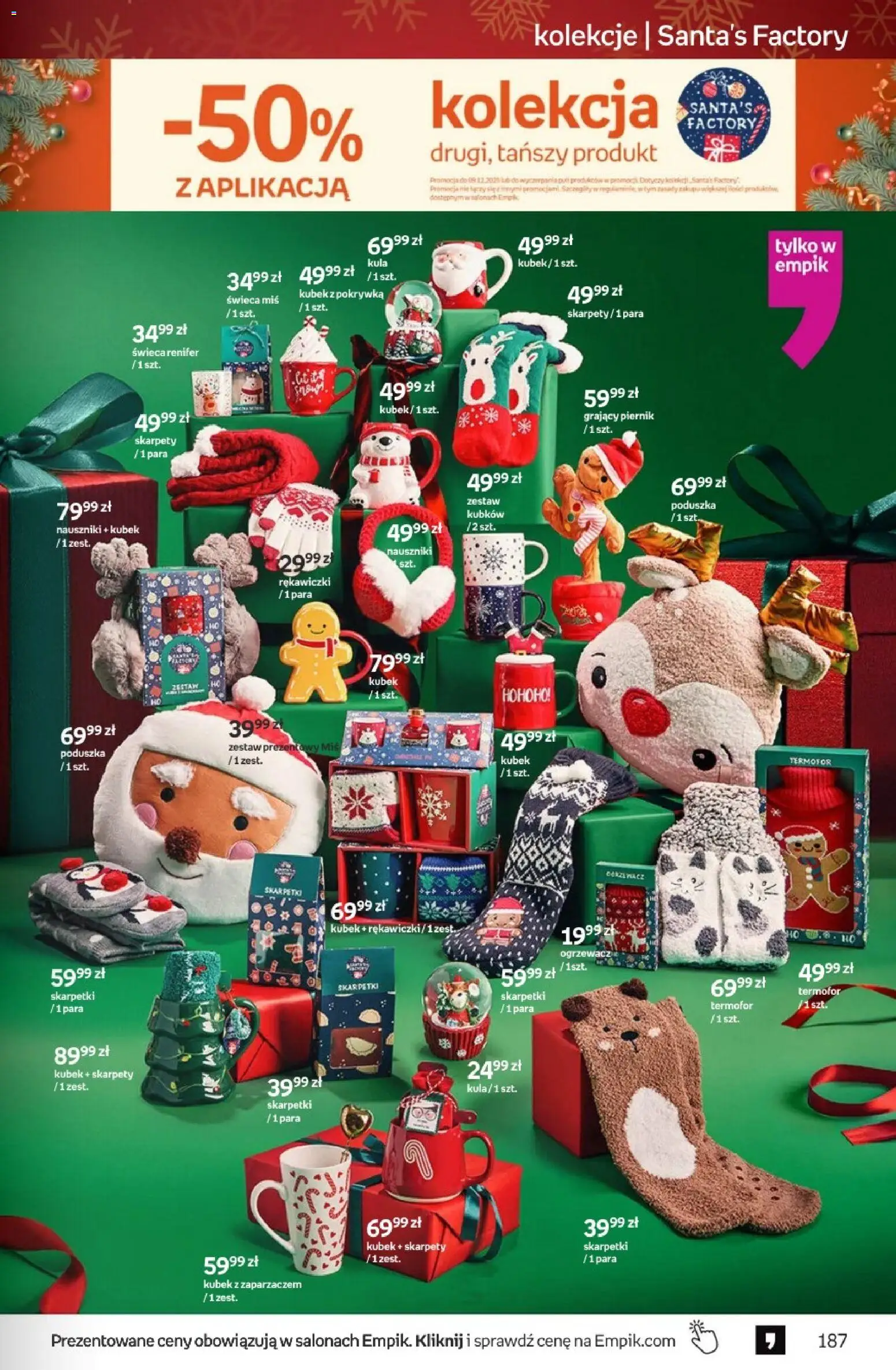 Empik Black Friday od 26.11.2025 | Strona: 187 | Produkty: Rękawiczki, Skarpetki, Piernik, Poduszka