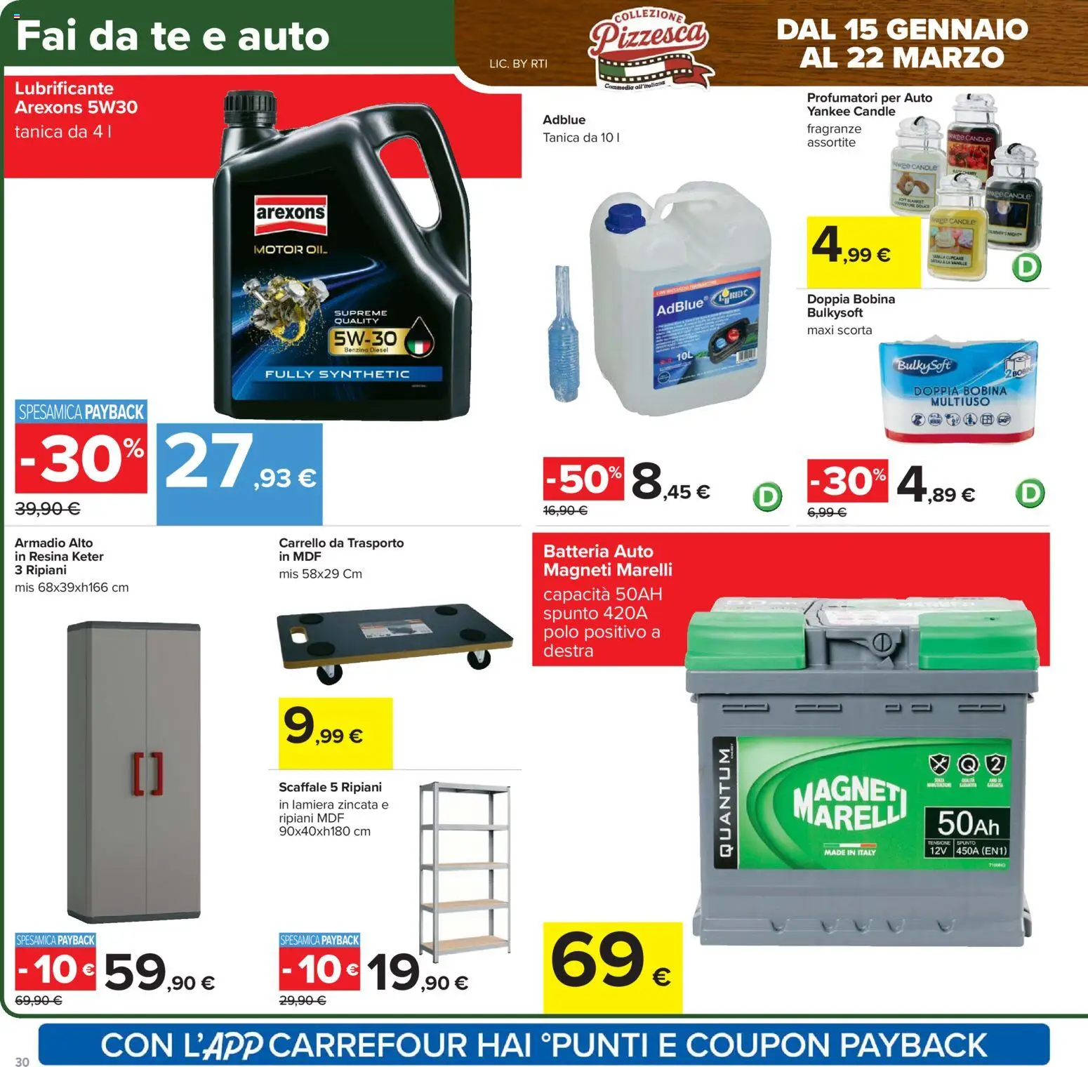 Volantino Carrefour del 15.01.2026 | Pagina: 30 | Prodotti: Polo, Tanica, Armadio, Batteria