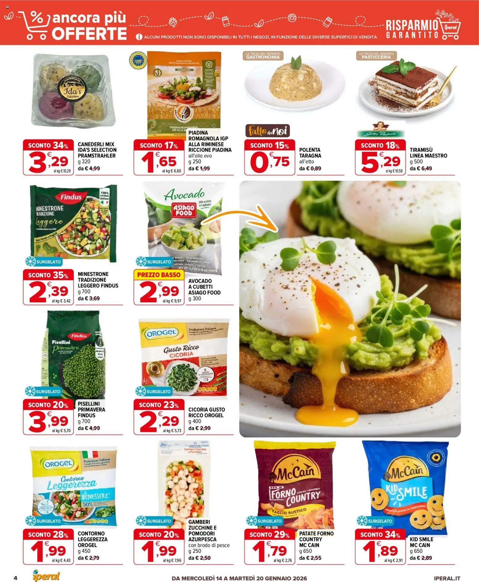 Volantino Iperal del 14.01.2026 | Pagina: 4 | Prodotti: Minestrone, Pesce, Patate, Forno