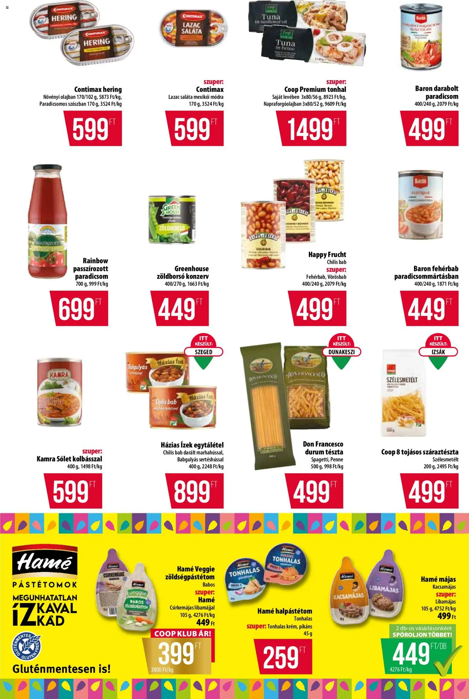 COOP akciós ujság - amely érvényes a következő dátumtól: 09.04.2026 | Oldal: 6 | Termékek: Penne, Lazac, Száraztészta, Saláta