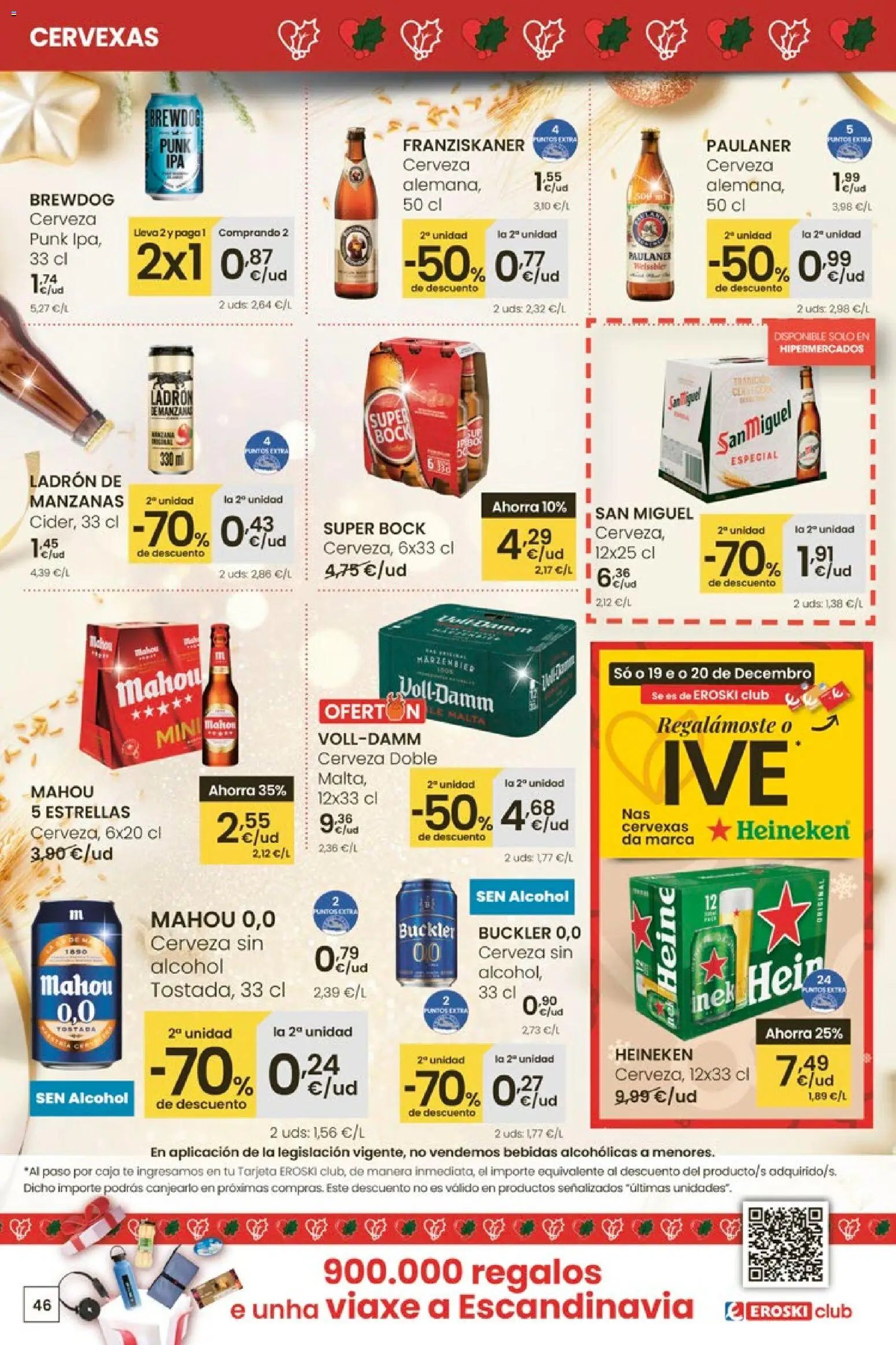 Eroski - Center │ válido desde el 18.12.2025 | Página: 46 | Productos: Cerveza, Manzanas, Té, Caja