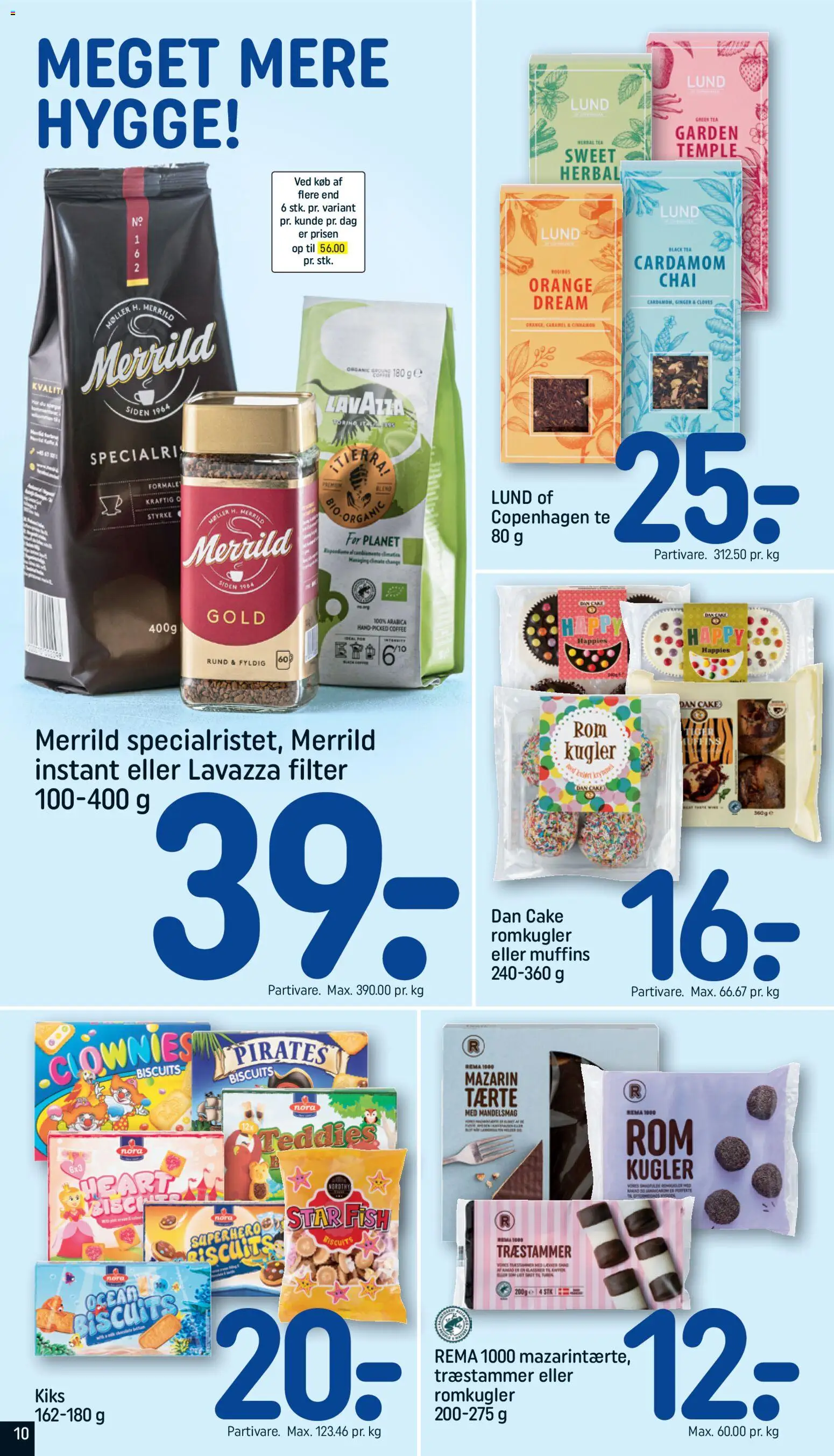 Rema 1000 tilbudsavis – gyldig fra 08.02.2026 | Side: 10 | Produkter: Te, Romkugler, Muffins