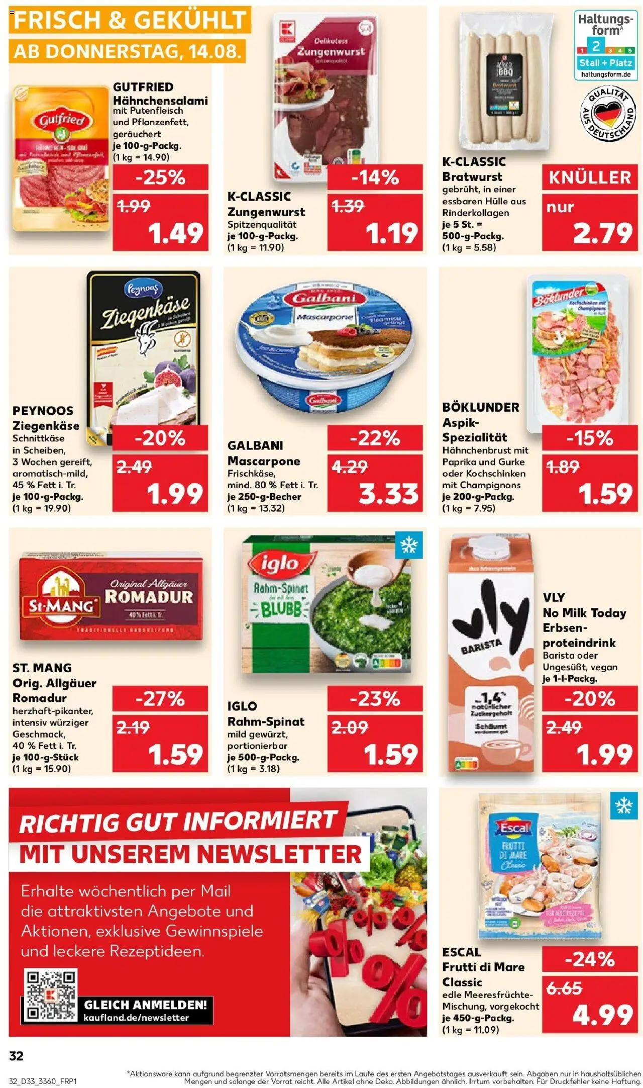 Kaufland prospekt Arnstadt	 - gültig ab dem 18.08.2025 | Seite: 45 | Produkte: Iglo, Bratwurst, Erbsen, Hahnchenbrust
