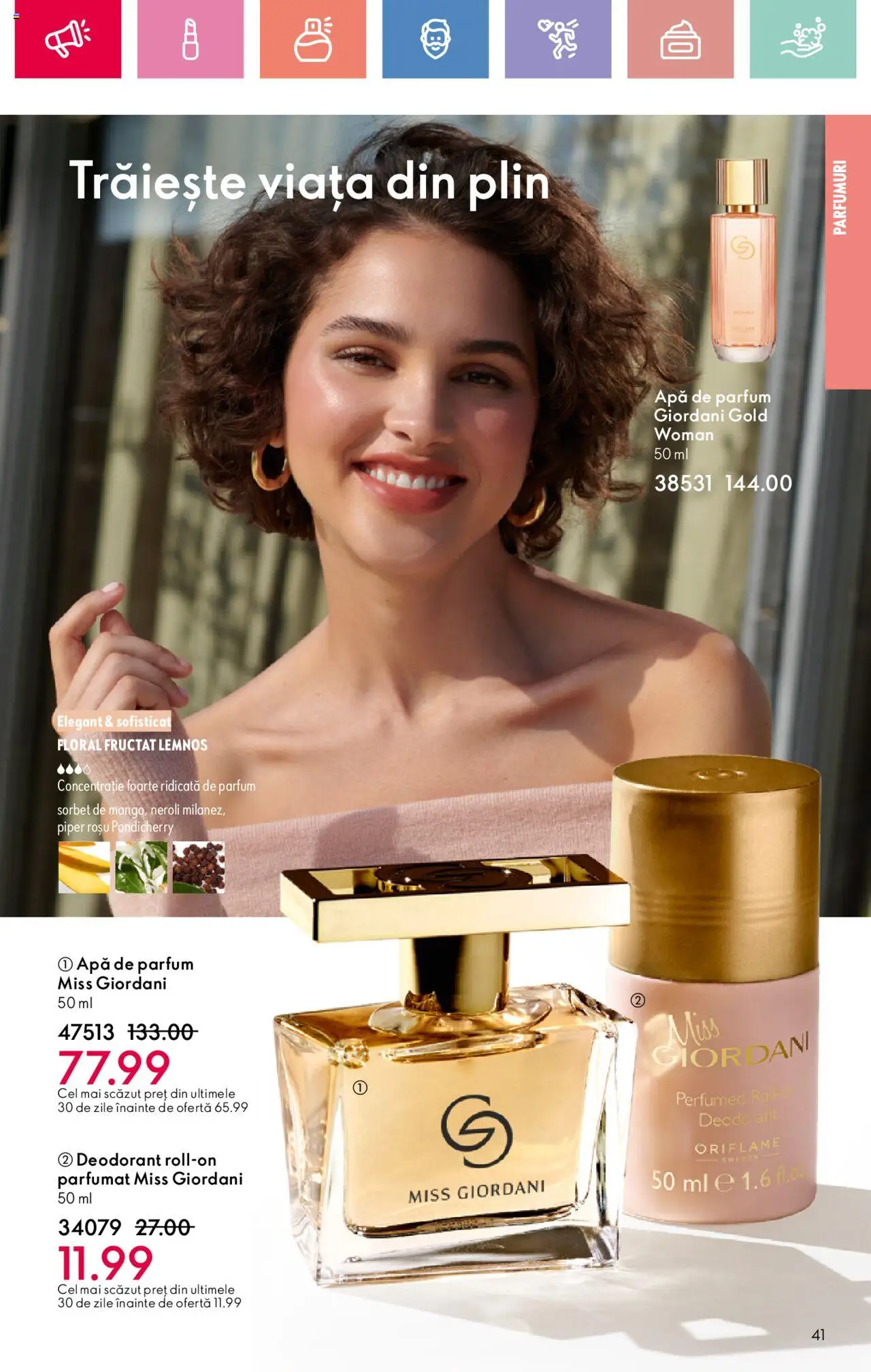 Oriflame catalog 11 2025 – valabil de la 27.07.2025 | Pagină: 41 | Produse: Apă de parfum, Parfum, Deodorant, Apă