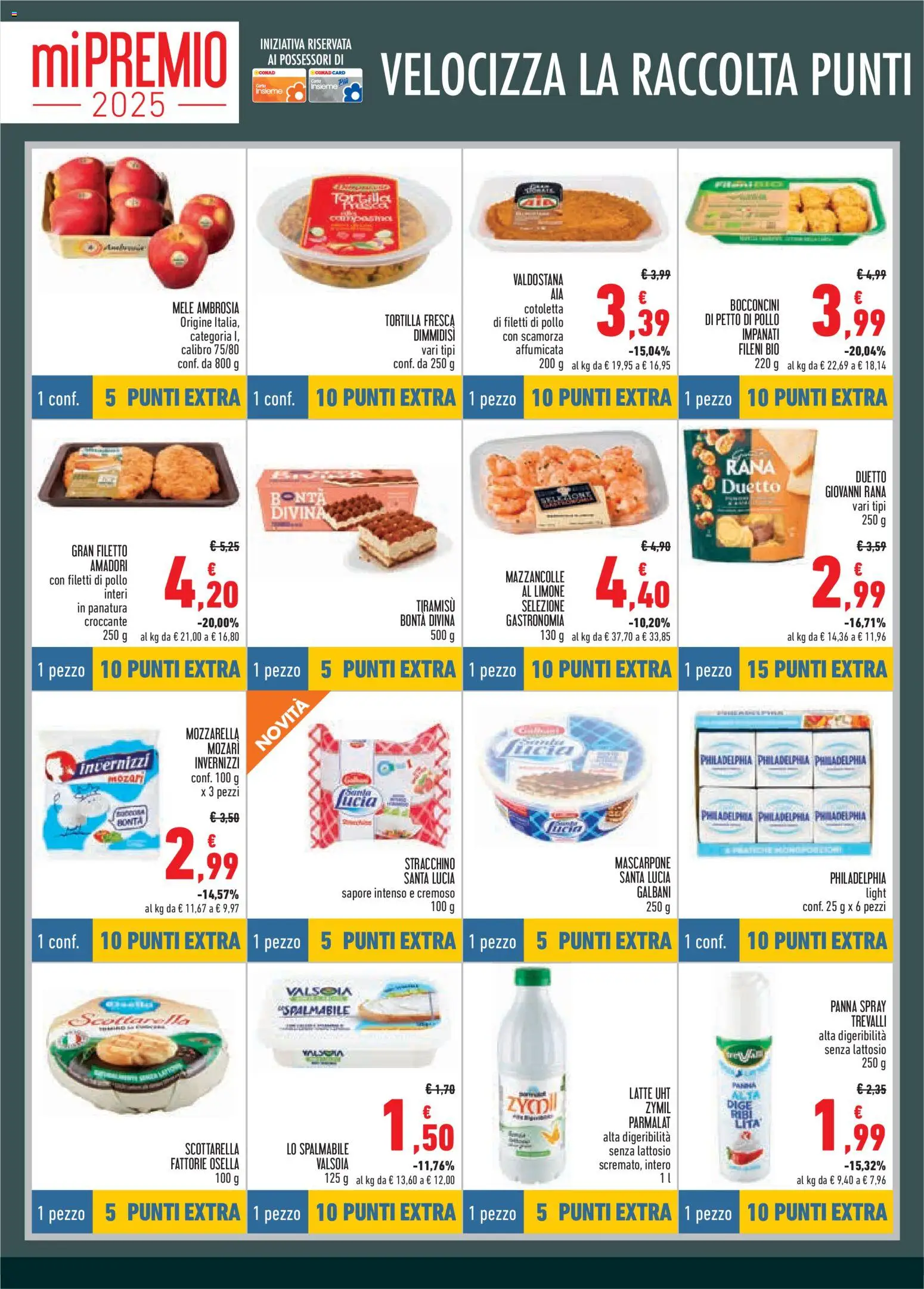 Volantino Conad del 04.12.2025 | Pagina: 4 | Prodotti: Petto di Pollo, Pollo, Mazzancolle, Stracchino