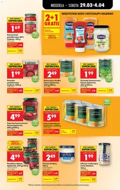 Pogląd oferty "Biedronka gazetka od niedzieli" - ważna od 29.03.2026 | Strona: 57 | Produkty: Ketchup, Papryka konserwowa, Groszek konserwowy, Pomidory