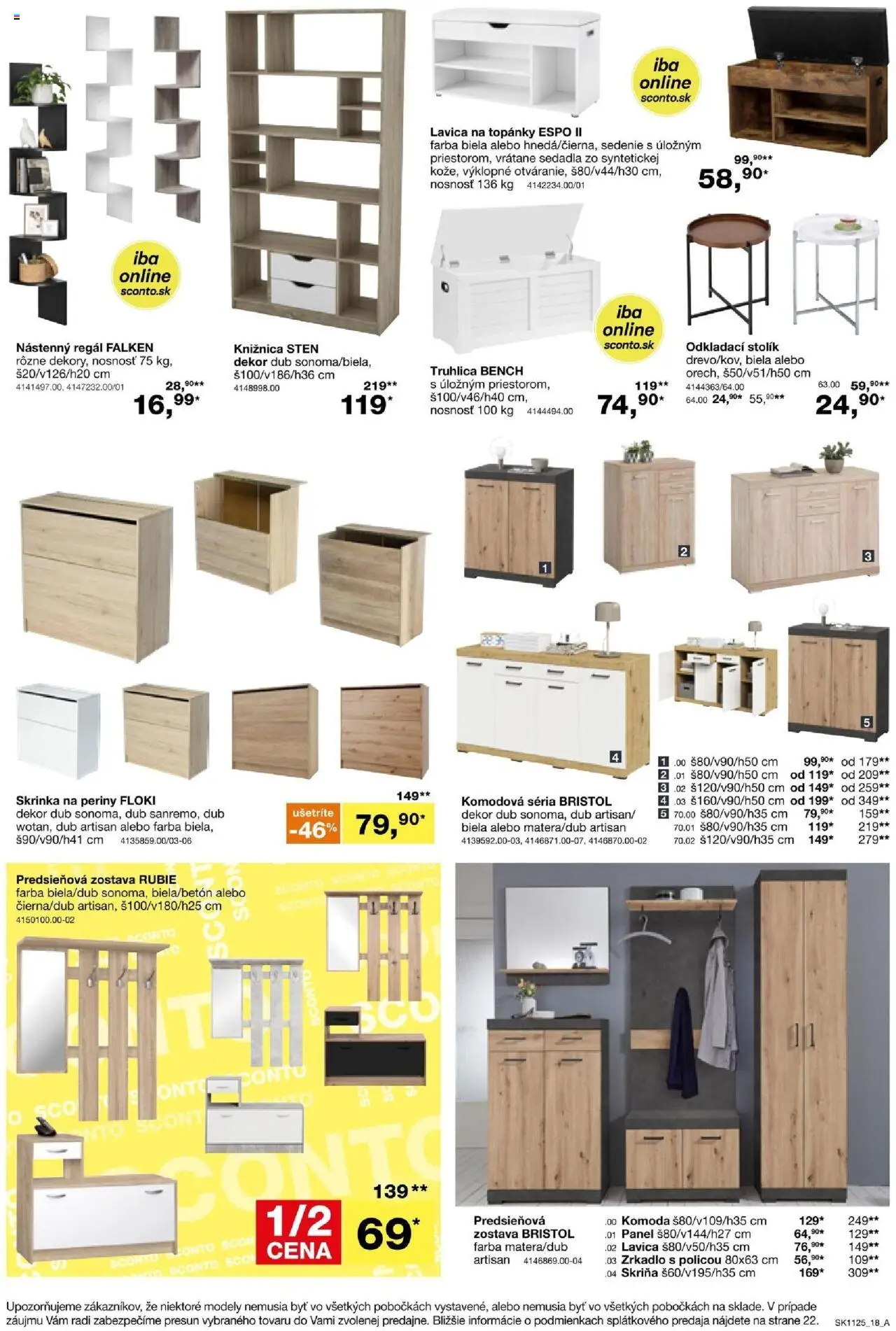 Sconto nábytok leták │ platný od 27.08.2025 | Strana: 18 | Produkty: Regál, Skriňa, Predsieňová zostava, Zrkadlo