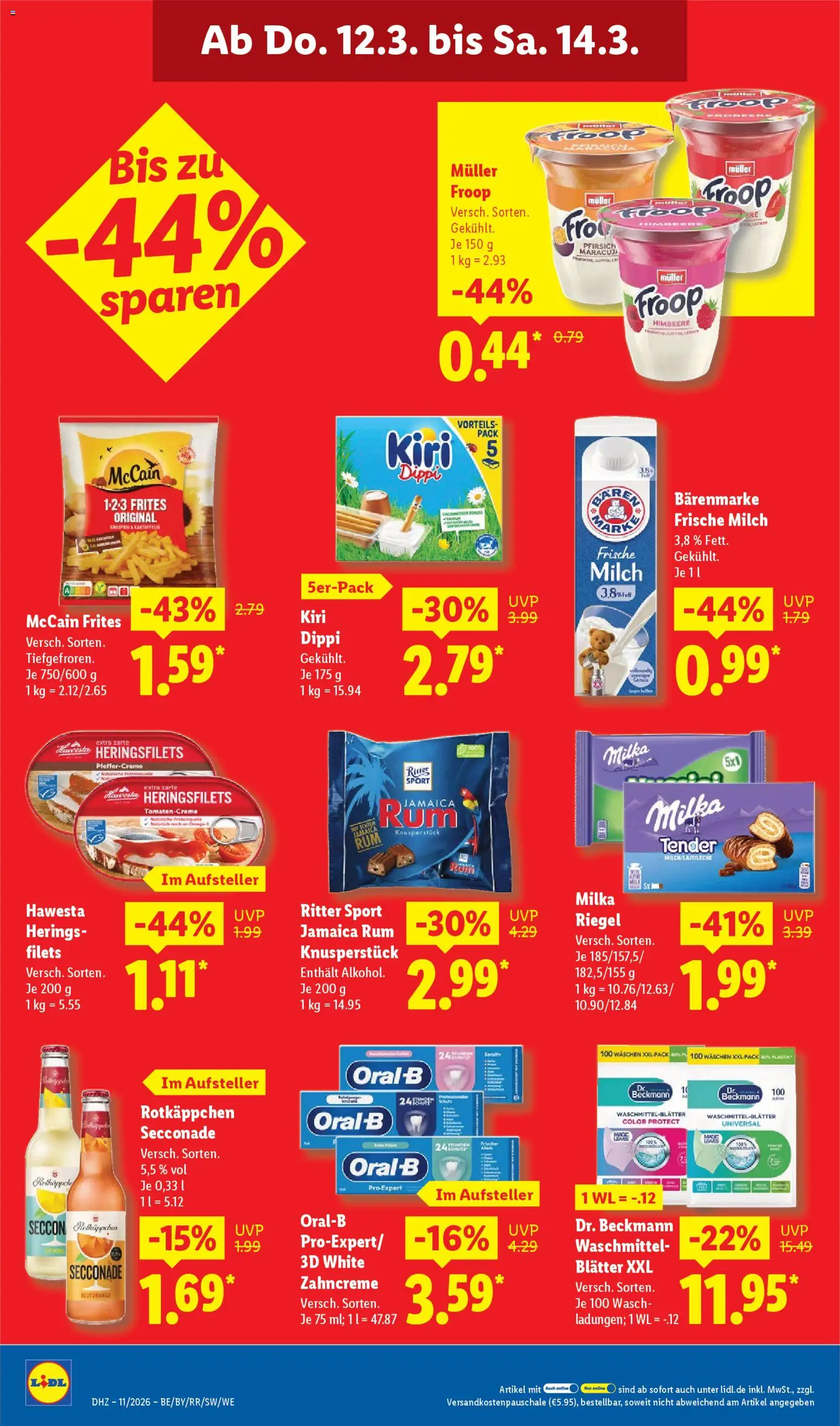 Lidl Prospekt Düsseldorf – gültig ab 09.03.2026 | Seite: 66 | Produkte: McCain, Milka, Pfirsich, Himbeere